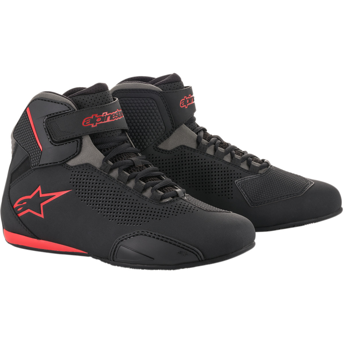 Alpinestars #25156181317 - Sektor Vented Shoes - Black/Gray/Red - US 7