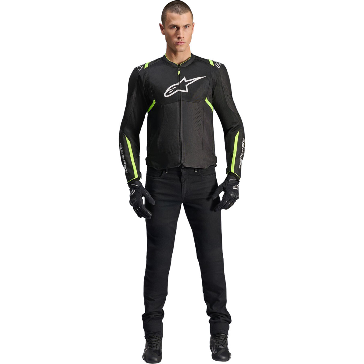 Alpinestars #3301025-155-L - T-SPS Air v2 Jacket - Black/Yellow Fluo - Large