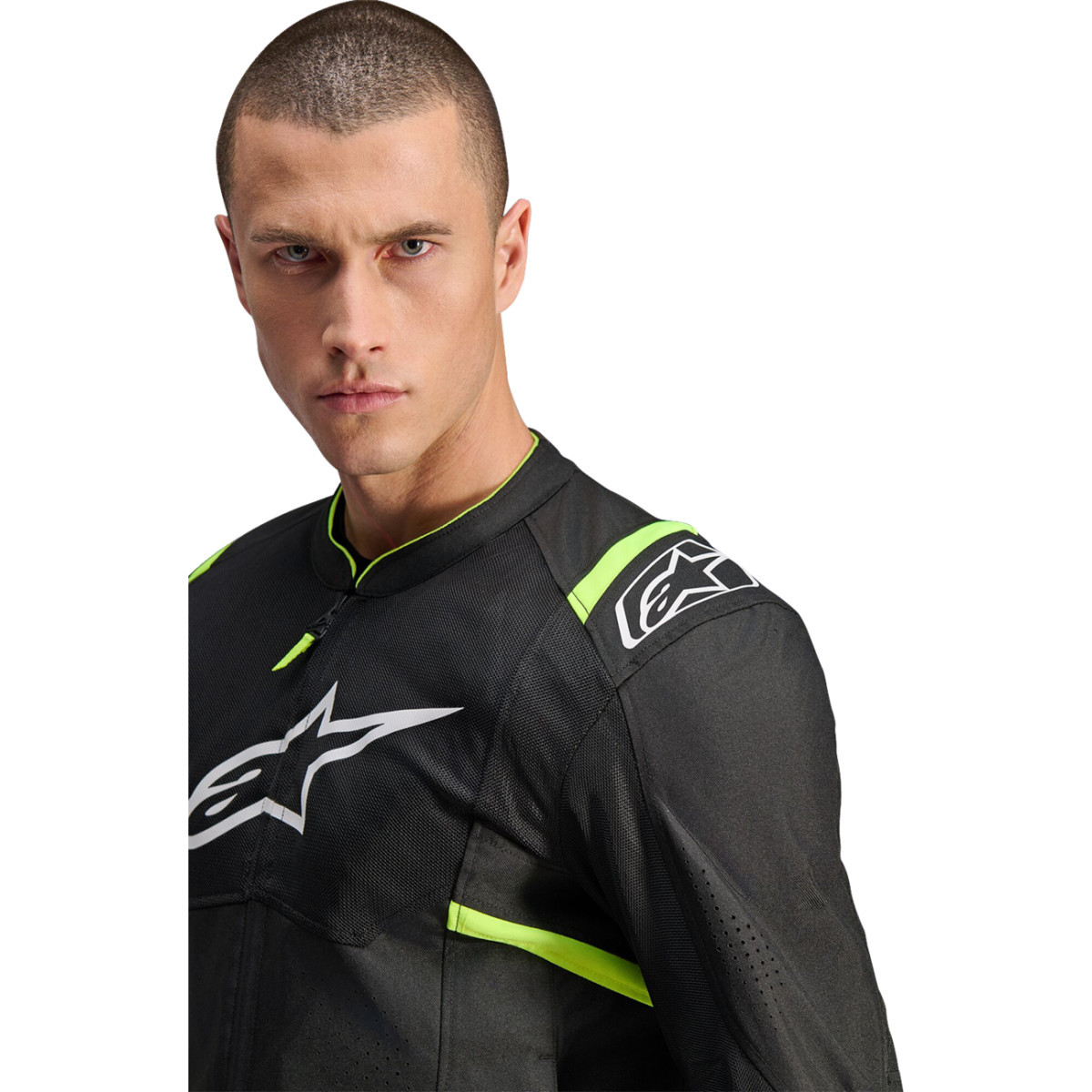 Alpinestars #3301025-155-L - T-SPS Air v2 Jacket - Black/Yellow Fluo - Large