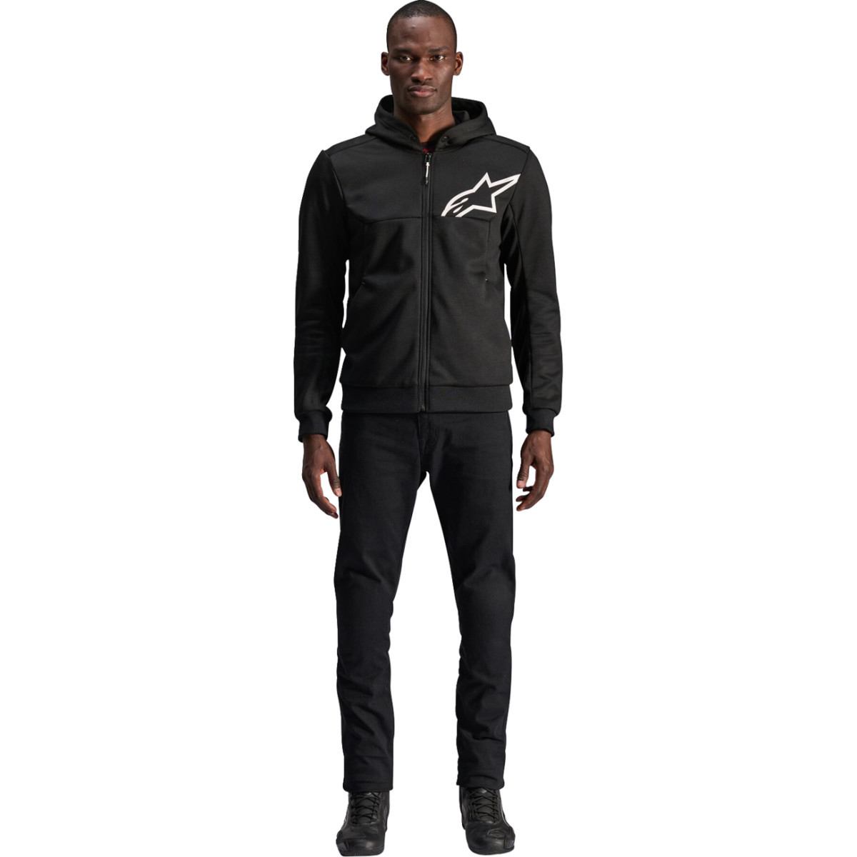 Alpinestars #4200325-12-L - Chrome v2 Sport Hoodie - Black/White - Large
