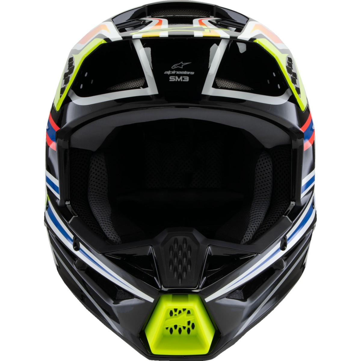 Alpinestars #8302025-1574-YL - Youth SM3 Helmet - Wurx - Gloss Black/Yellow Fluo/Blue/Red Large