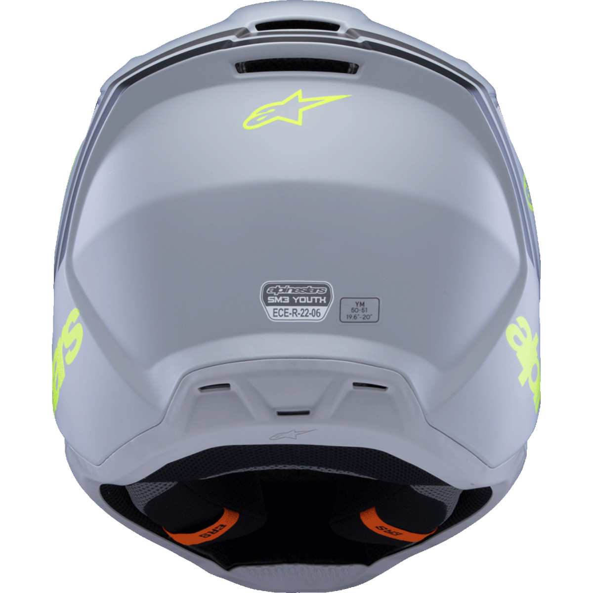 Alpinestars #8301825-9510-YL - Youth SM3 Helmet - Radium - Matte Gray/Black/Yellow Fluo - Large