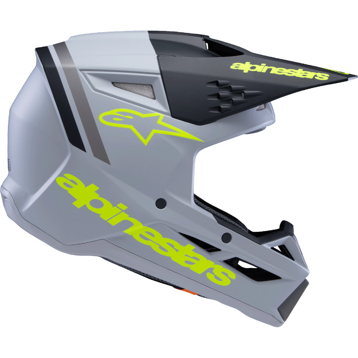Alpinestars #8301825-9510-YL - Youth SM3 Helmet - Radium - Matte Gray/Black/Yellow Fluo - Large