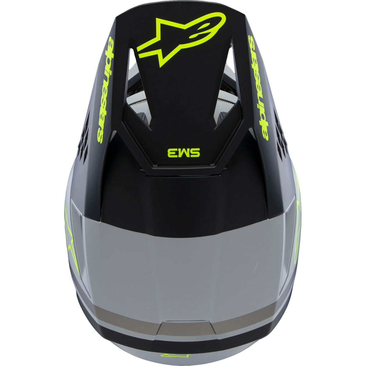 Alpinestars #8301825-9510-YL - Youth SM3 Helmet - Radium - Matte Gray/Black/Yellow Fluo - Large