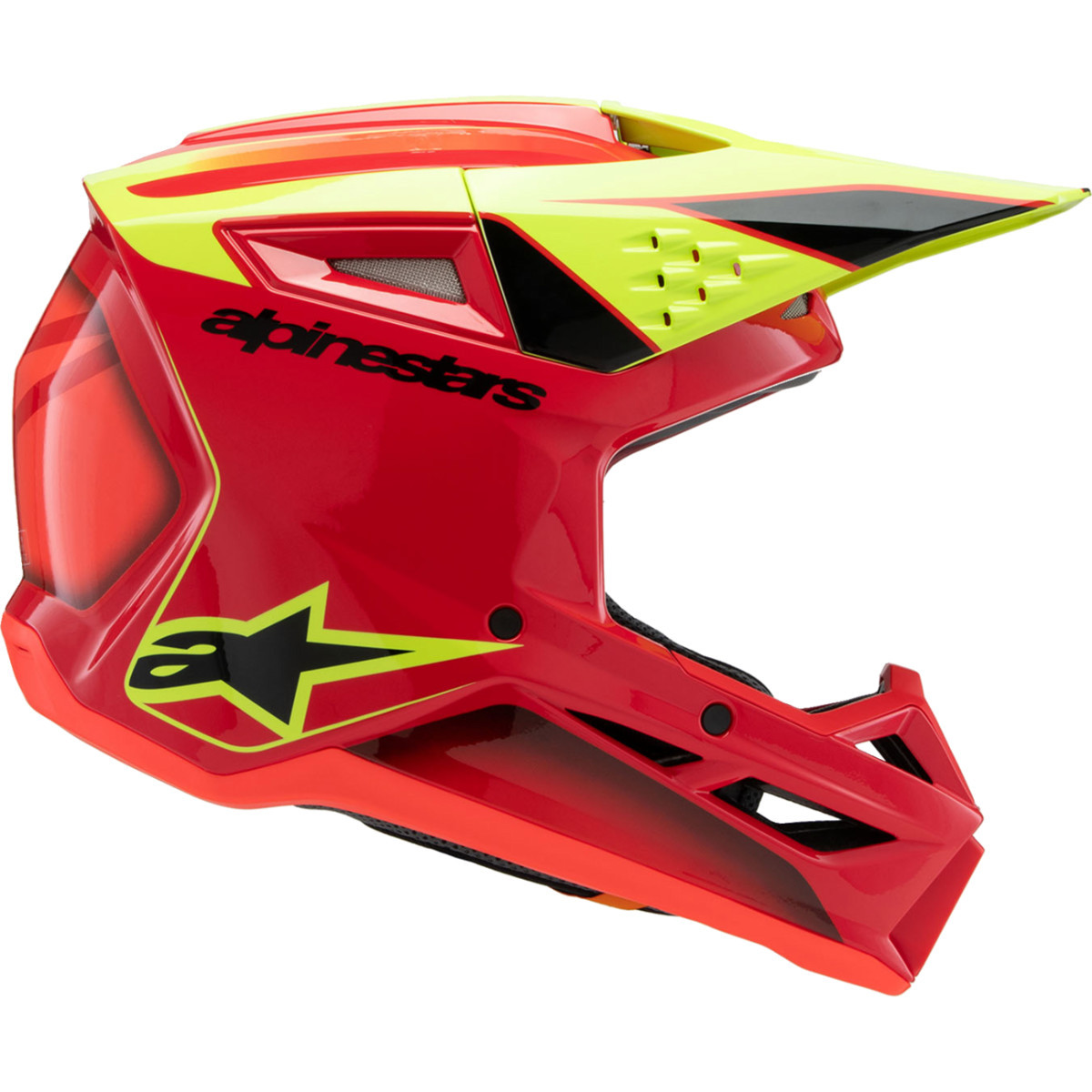 Alpinestars #8301625-3051-YM - Youth SM3 Helmet - Fray - Gloss Red/Yellow Fluo/Black - Medium