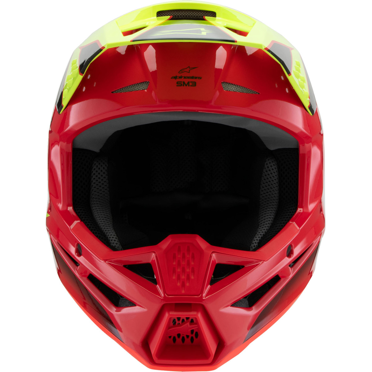 Alpinestars #8301625-3051-YM - Youth SM3 Helmet - Fray - Gloss Red/Yellow Fluo/Black - Medium