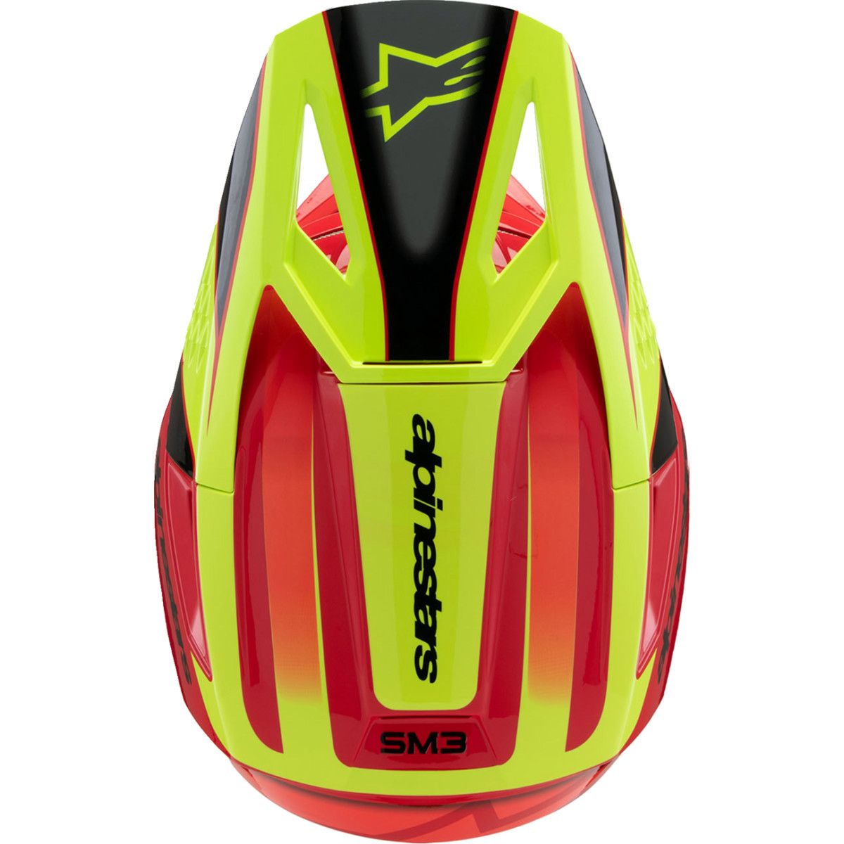 Alpinestars #8301625-3051-YL - Youth SM3 Helmet - Fray - Gloss Red/Yellow Fluo/Black - Large