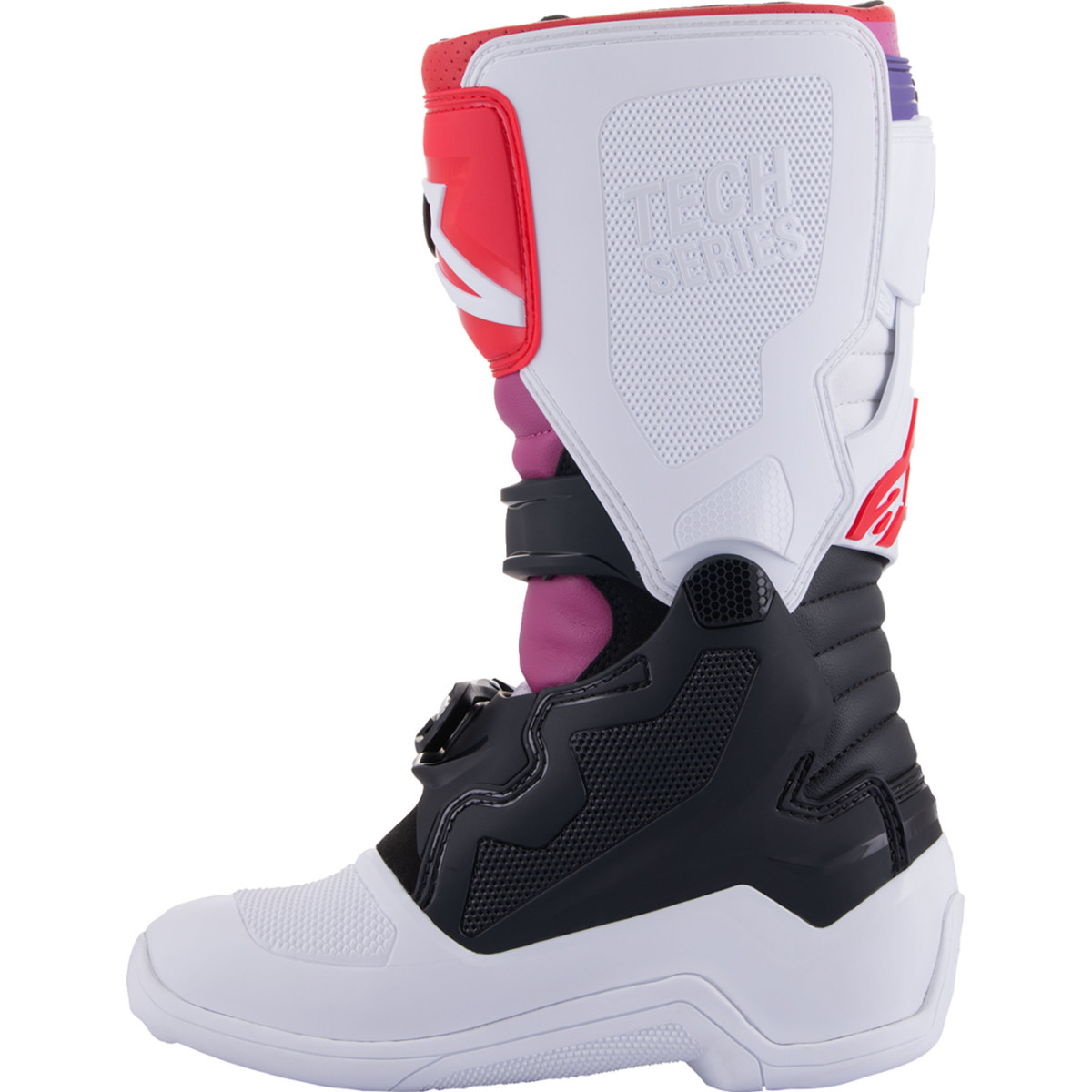 Alpinestars #2015017-289-4 - Youth Tech 7S Boots - White/Black/Rainbow - US 4 / EU 37