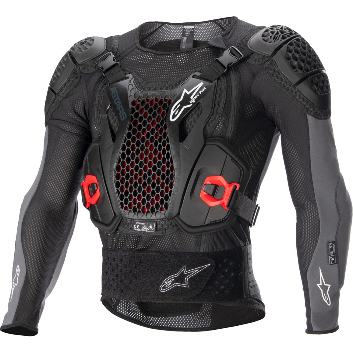 Alpinestars #6506723-1036-L - Bionic Plus v2 Protection Jacket - Black/Anthracite/Red - Large