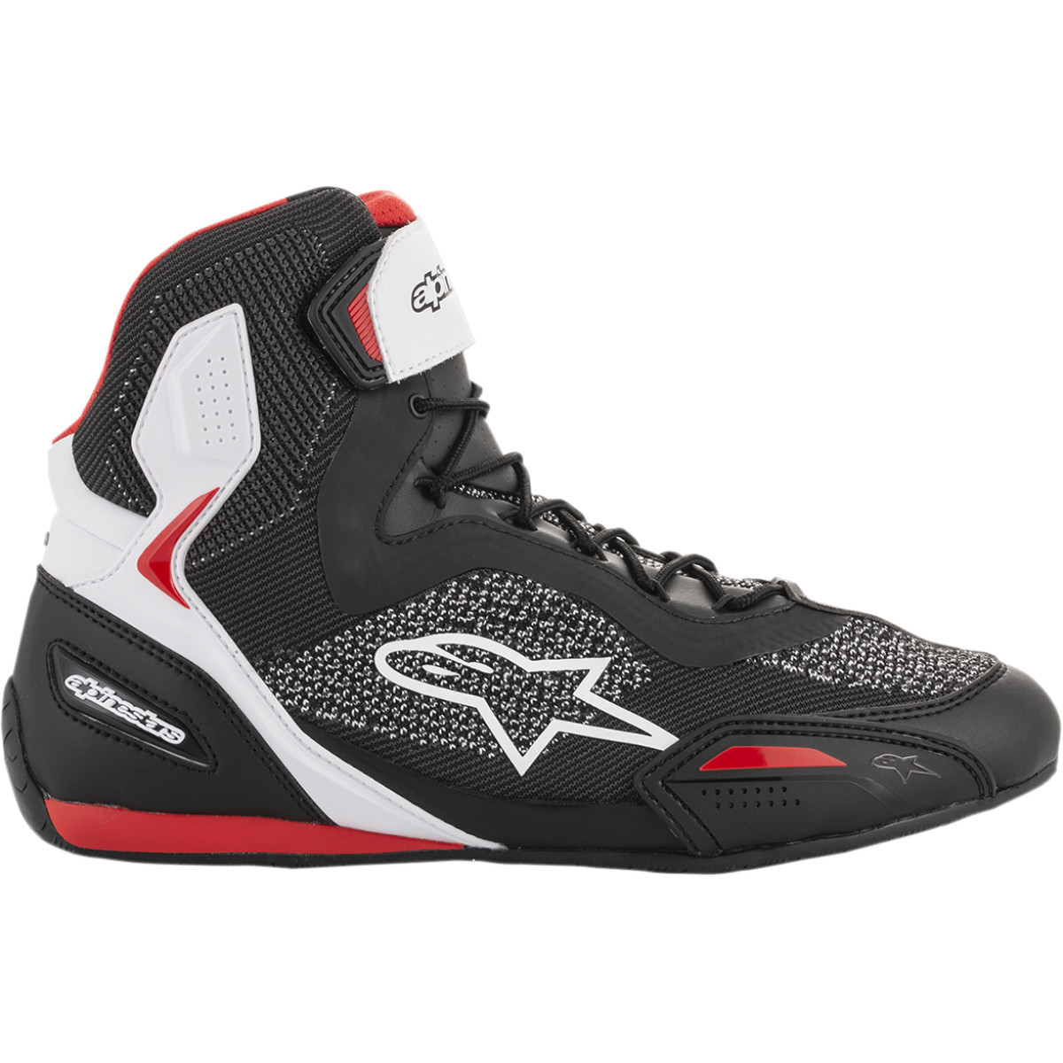 Alpinestars #2510319123-7.5 - Faster-3 Rideknit® Shoes - Black/White/Red - US 7.5 / EU 40