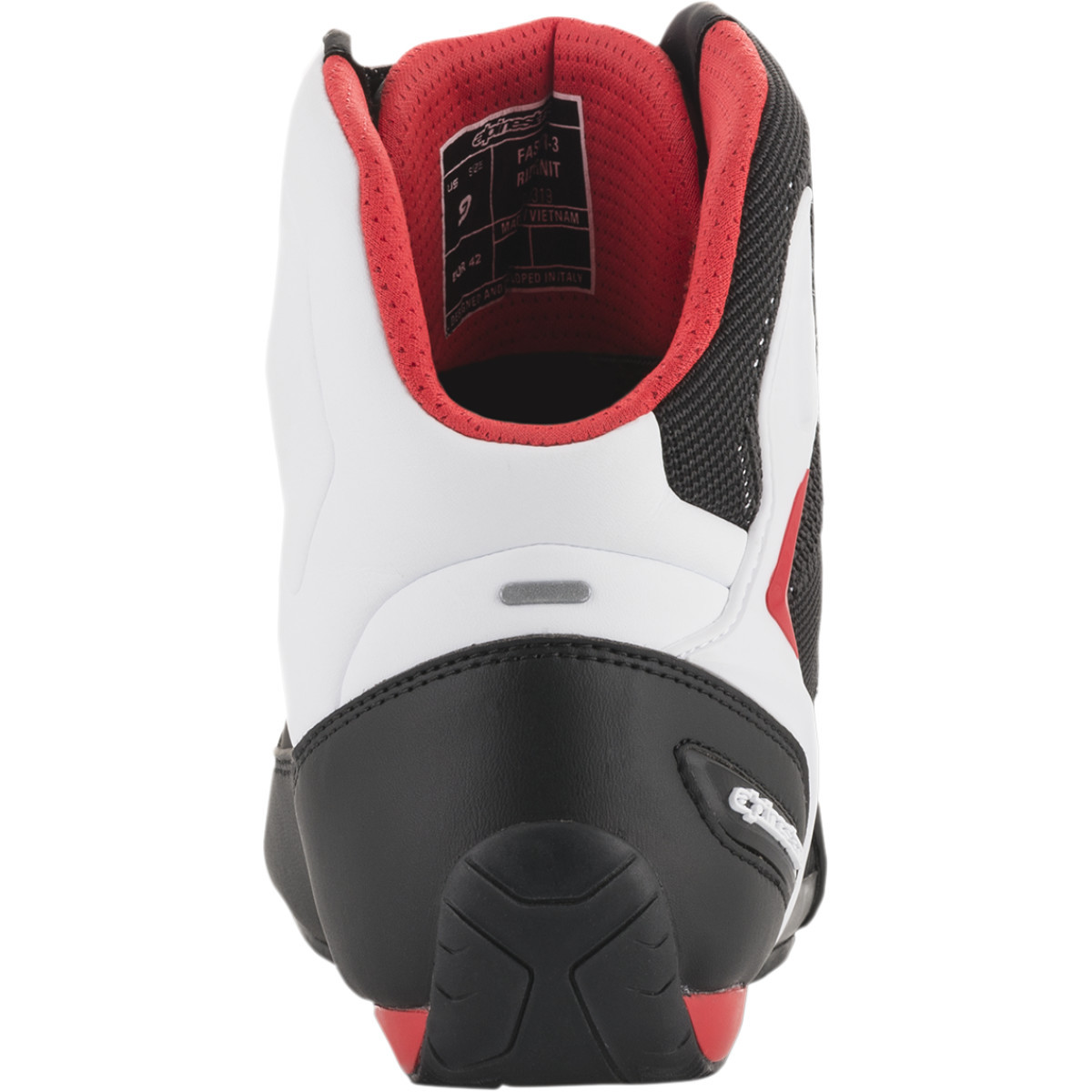 Alpinestars #2510319123-7.5 - Faster-3 Rideknit® Shoes - Black/White/Red - US 7.5 / EU 40