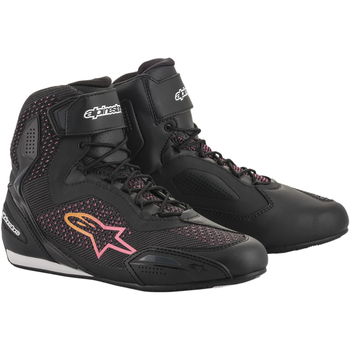 Alpinestars #2510520143910 - Stella Faster-3 Rideknit Shoes - Black/Yellow/Pink - US 10 / EU 42.5