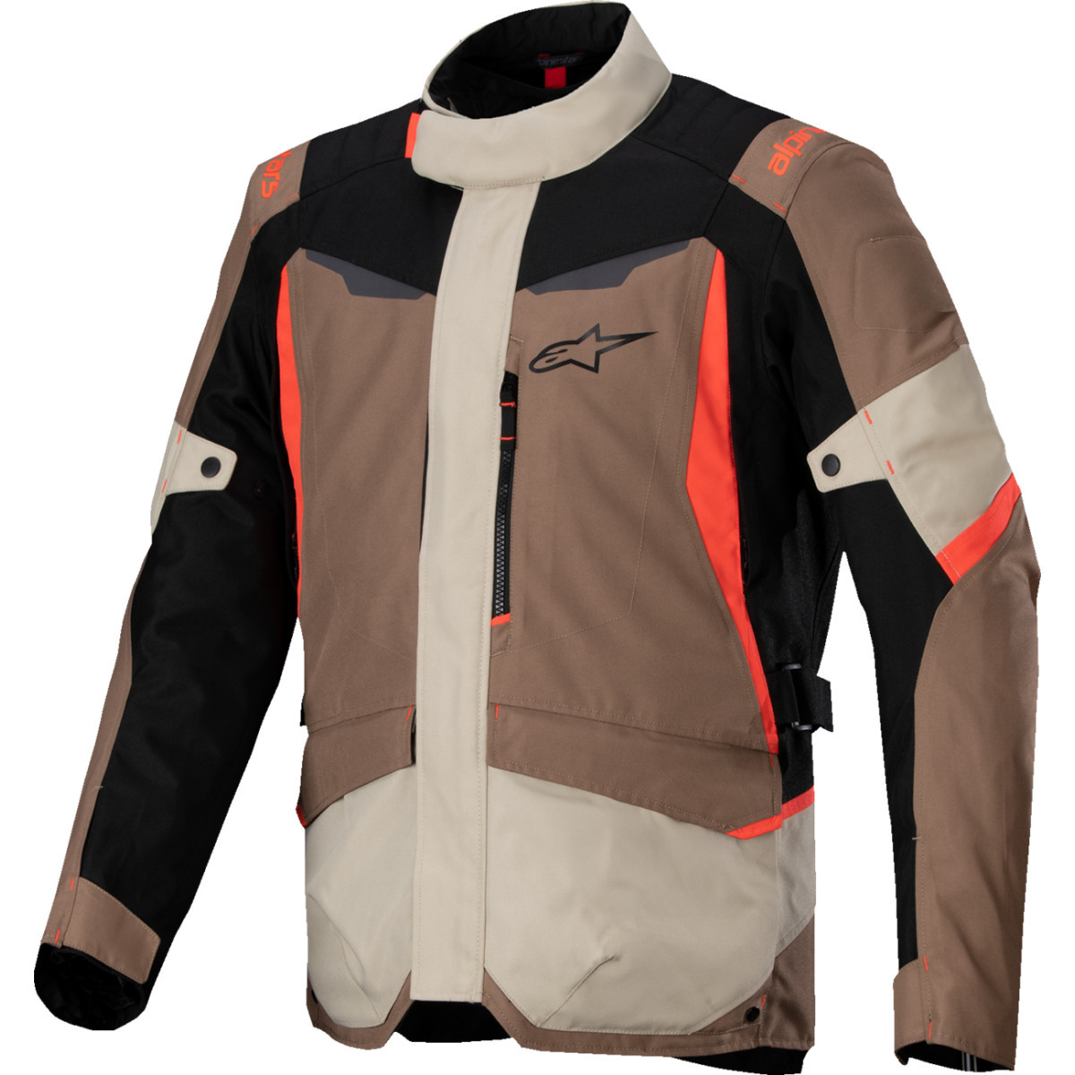 Alpinestars #3200625-866-L - ST-1 WP Jacket - Dark Khaki/Sand/Black/Red Fluo - Large