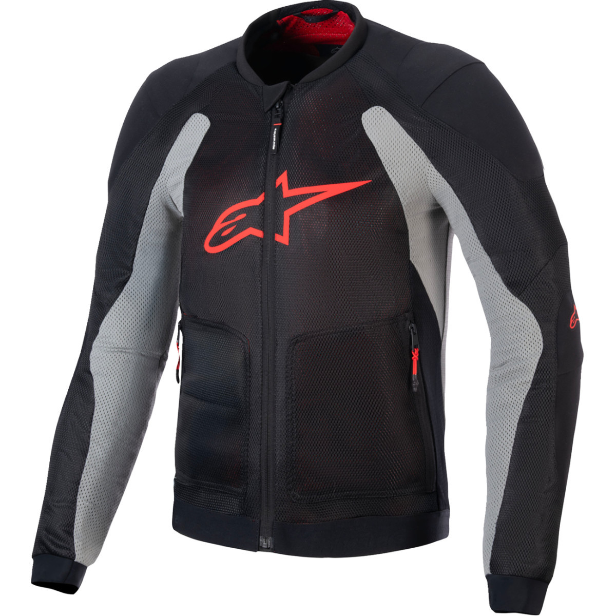 Alpinestars #3301225-1087-L - Troop-Air Jacket - Black/Ash Gray/Bright Red - Large
