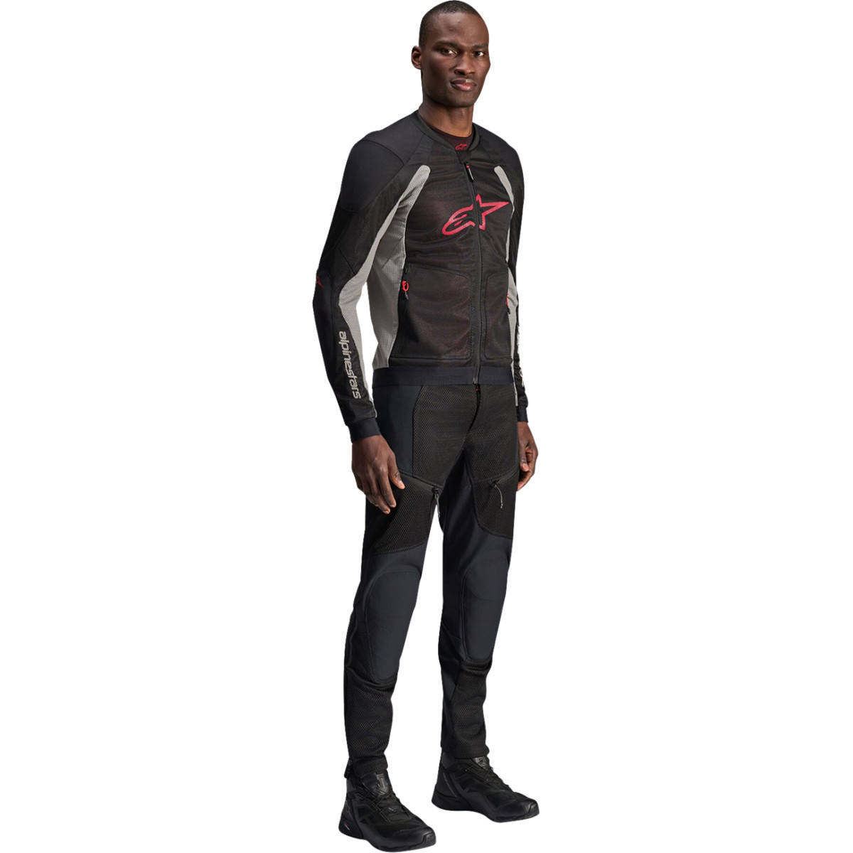 Alpinestars #3301225-1087-3XL - Troop-Air Jacket - Black/Ash Gray/Bright Red - 3XL