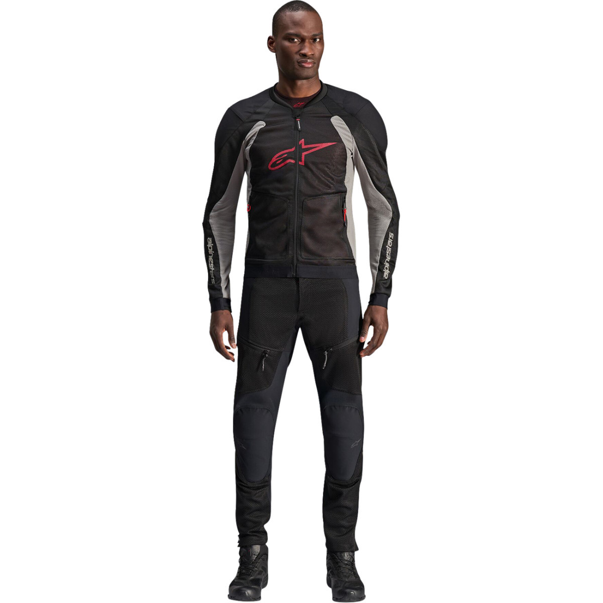 Alpinestars #3301225-1087-4XL - Troop-Air Jacket - Black/Ash Gray/Bright Red - 4XL