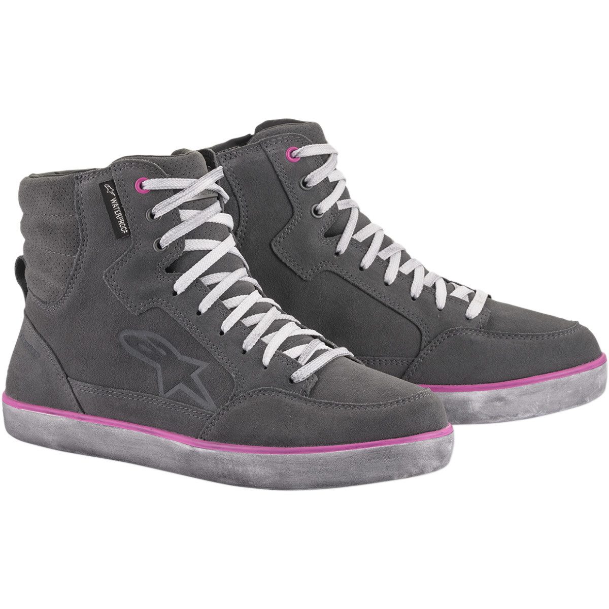 Alpinestars #254222090957 - J-6 Waterproof Women's Shoes - Gray/Pink - US 7