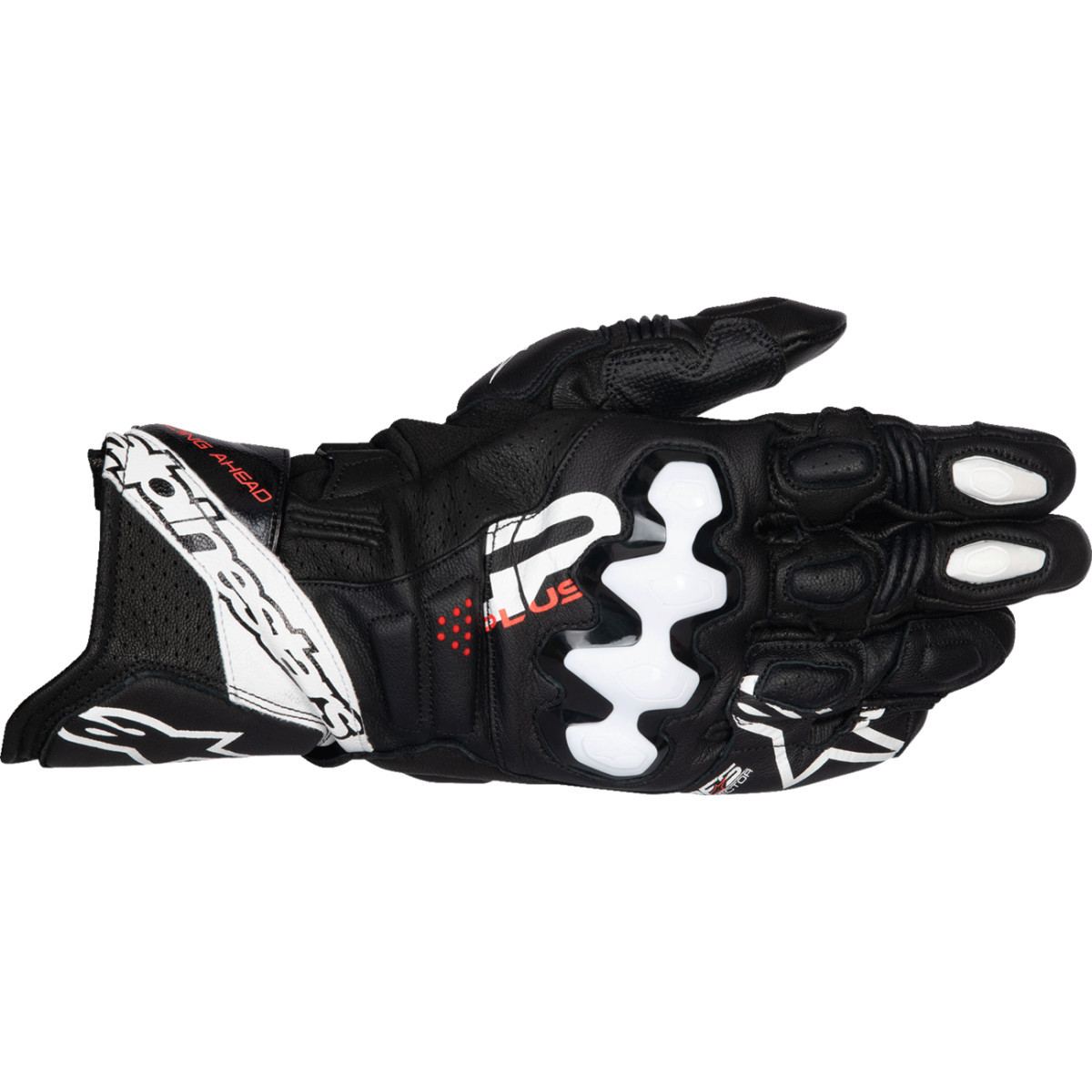 Alpinestars #3550825-12-M - GP Plus R V3 Leather Gloves - Black/White - Medium