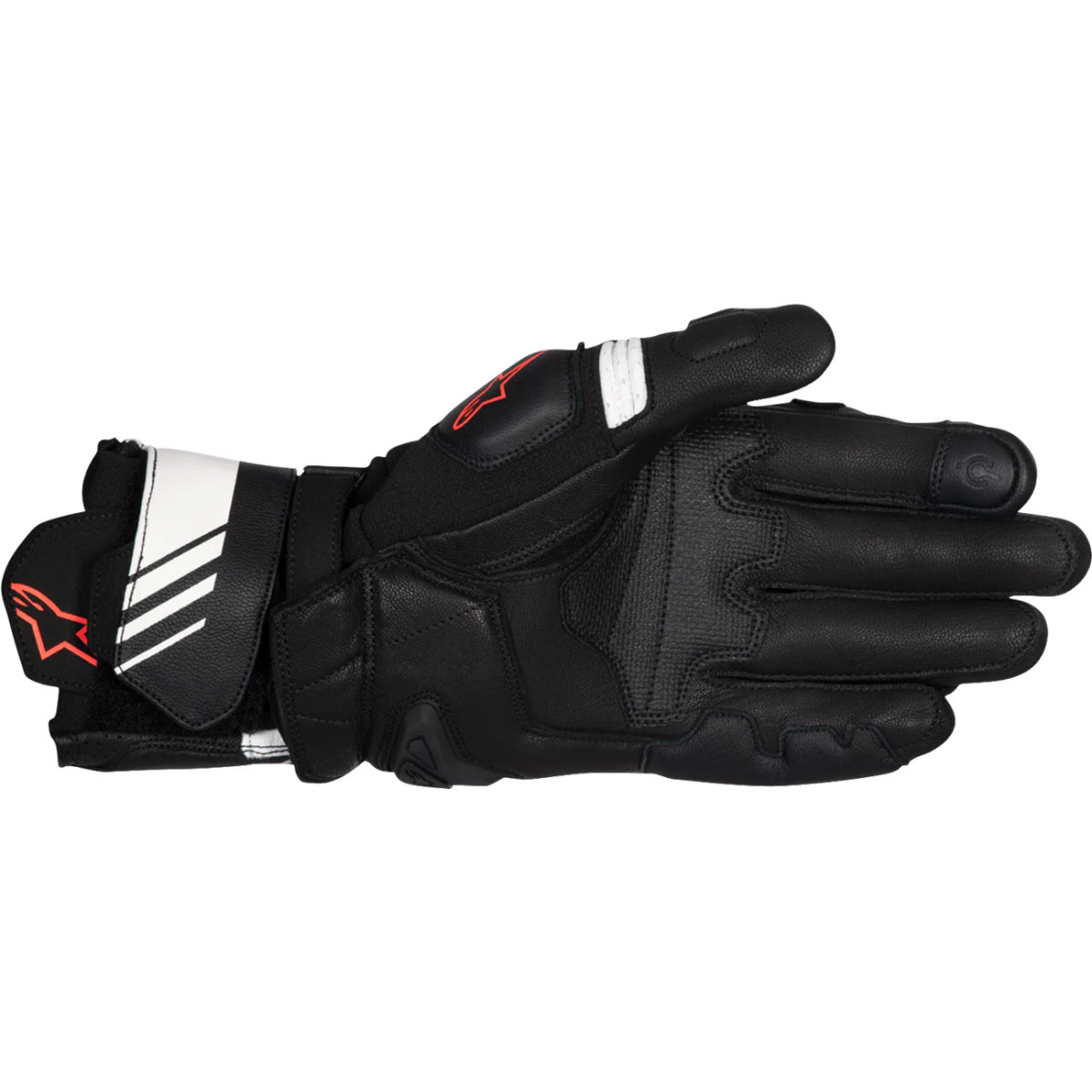 Alpinestars #3550825-1231-M - GP Plus R V3 Leather Gloves - Black/White/Fluo Red - Medium