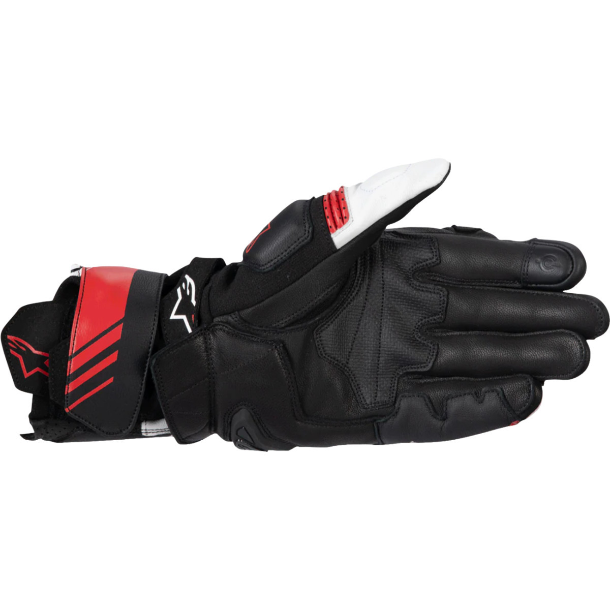 Alpinestars #3550825-1304-M - GP Plus R V3 Leather Gloves - Black/White/Bright Red - Medium