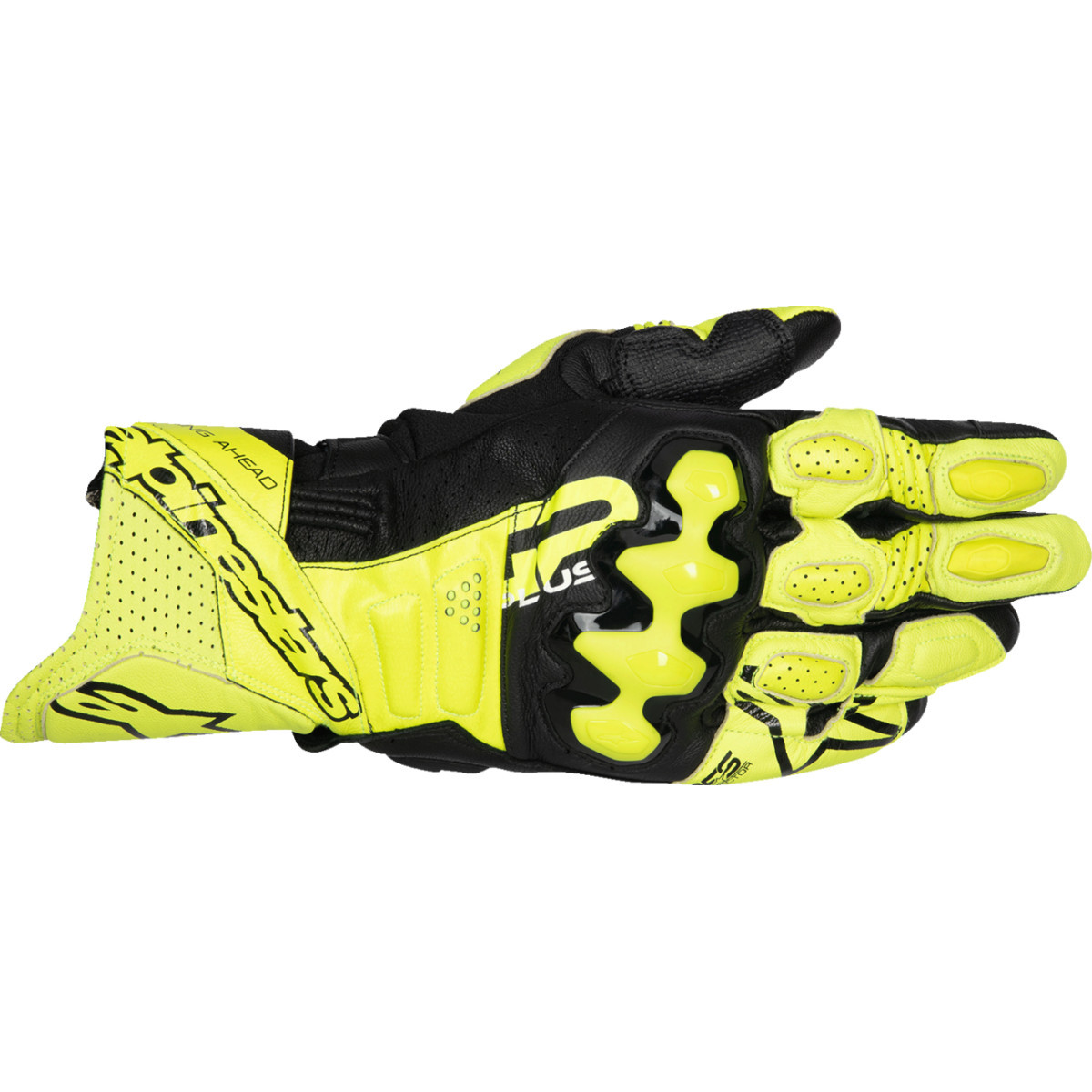 Alpinestars #3550825-551-XL - GP Plus R V3 Leather Gloves - Fluo Yellow/Black - XL