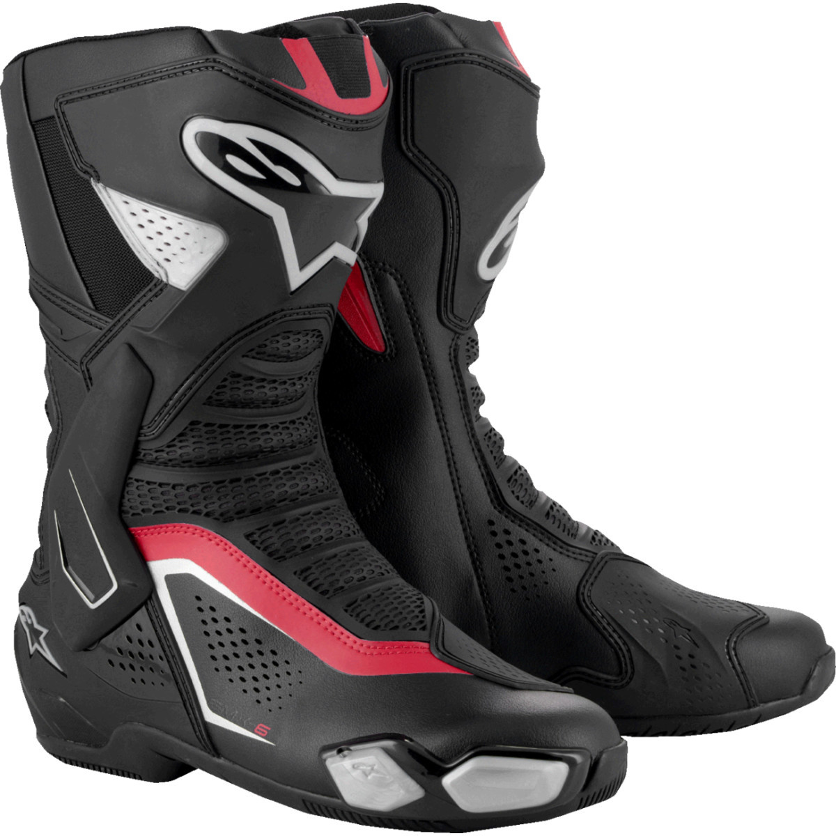 Alpinestars #2223225-199-48 - SMX-6 V3 Vented Boots - Black/Silver/Red - US 12.5/EU 48