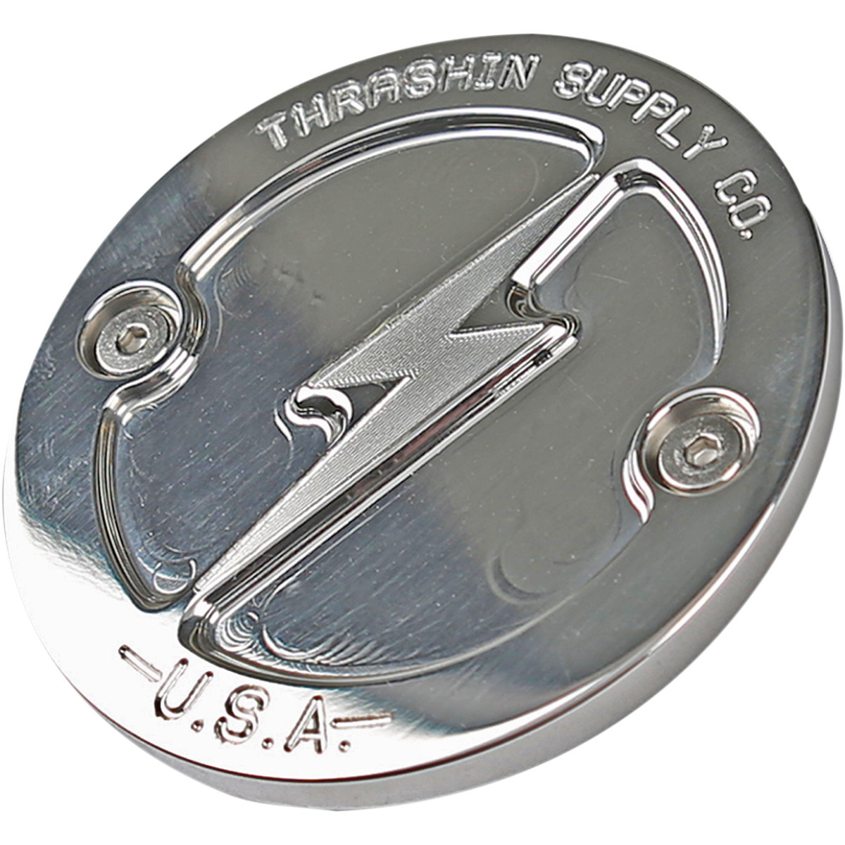 Thrashin Supply CO. #TSC-3027-2 - Points Cover - Dished - Polished - 2 Hole - M8