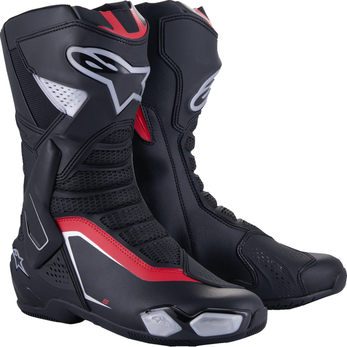Alpinestars #2223025-199-41 - SMX-6 V3 Boots - Black/Silver/Red - US 7.5/EU 41