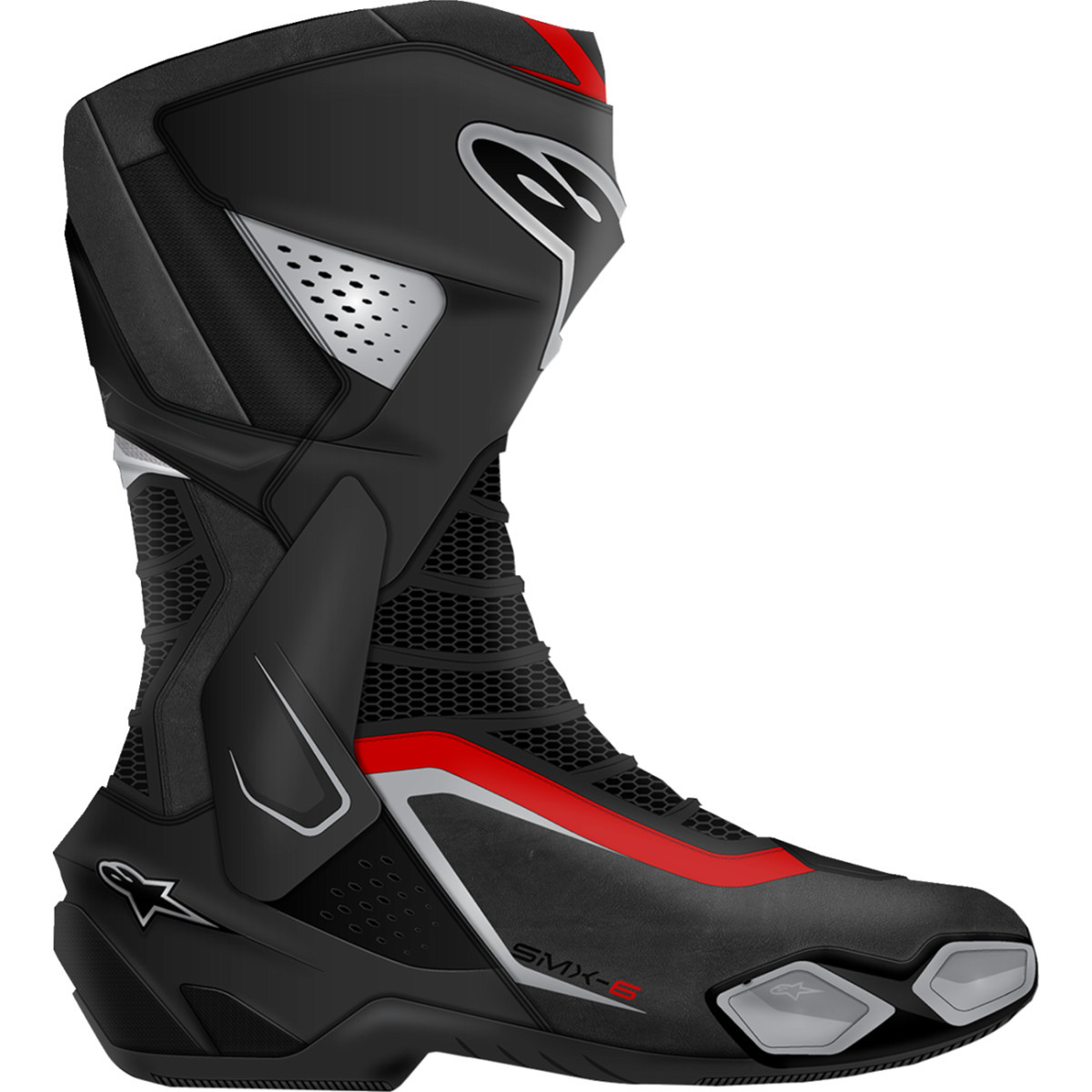 Alpinestars #2223025-199-47 - SMX-6 V3 Boots - Black/Silver/Red - US 12/EU 47