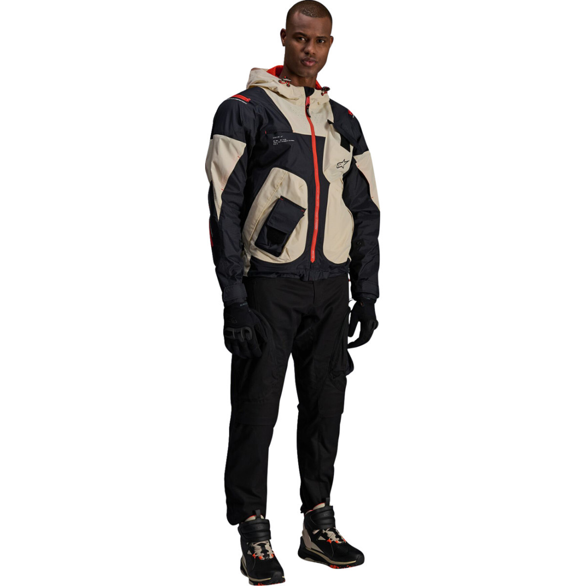 Alpinestars #3301625-1489-S - Mogress Air Jacket - Black/Almond/Hot Orange - Small