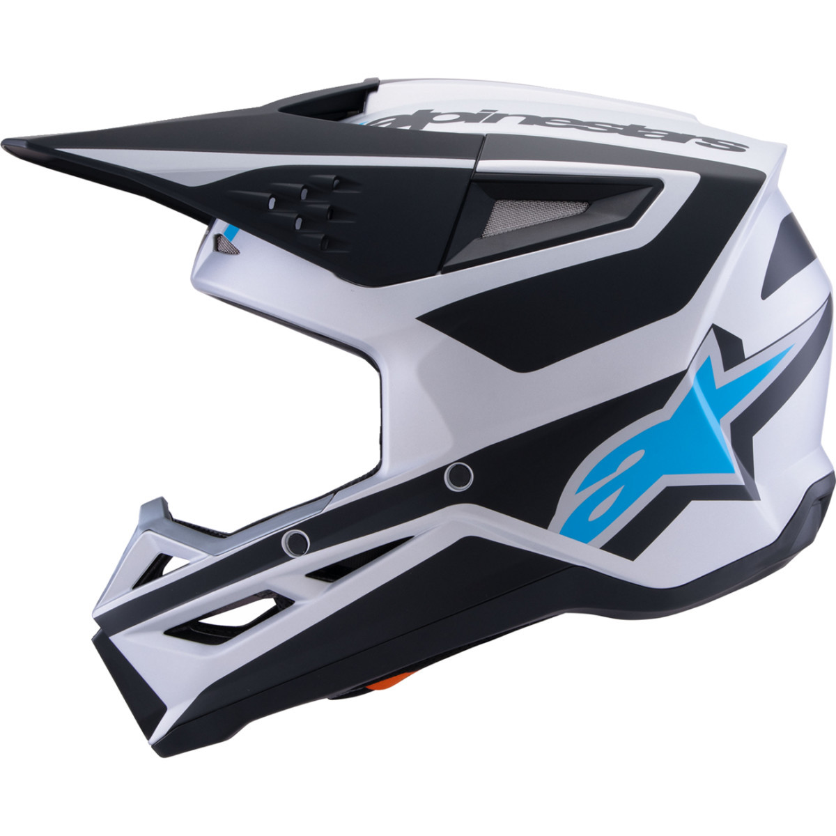 Alpinestars #8301026-1949-L - SM3 Helmet - Heat - Matte Silver/Blue/Black - Large