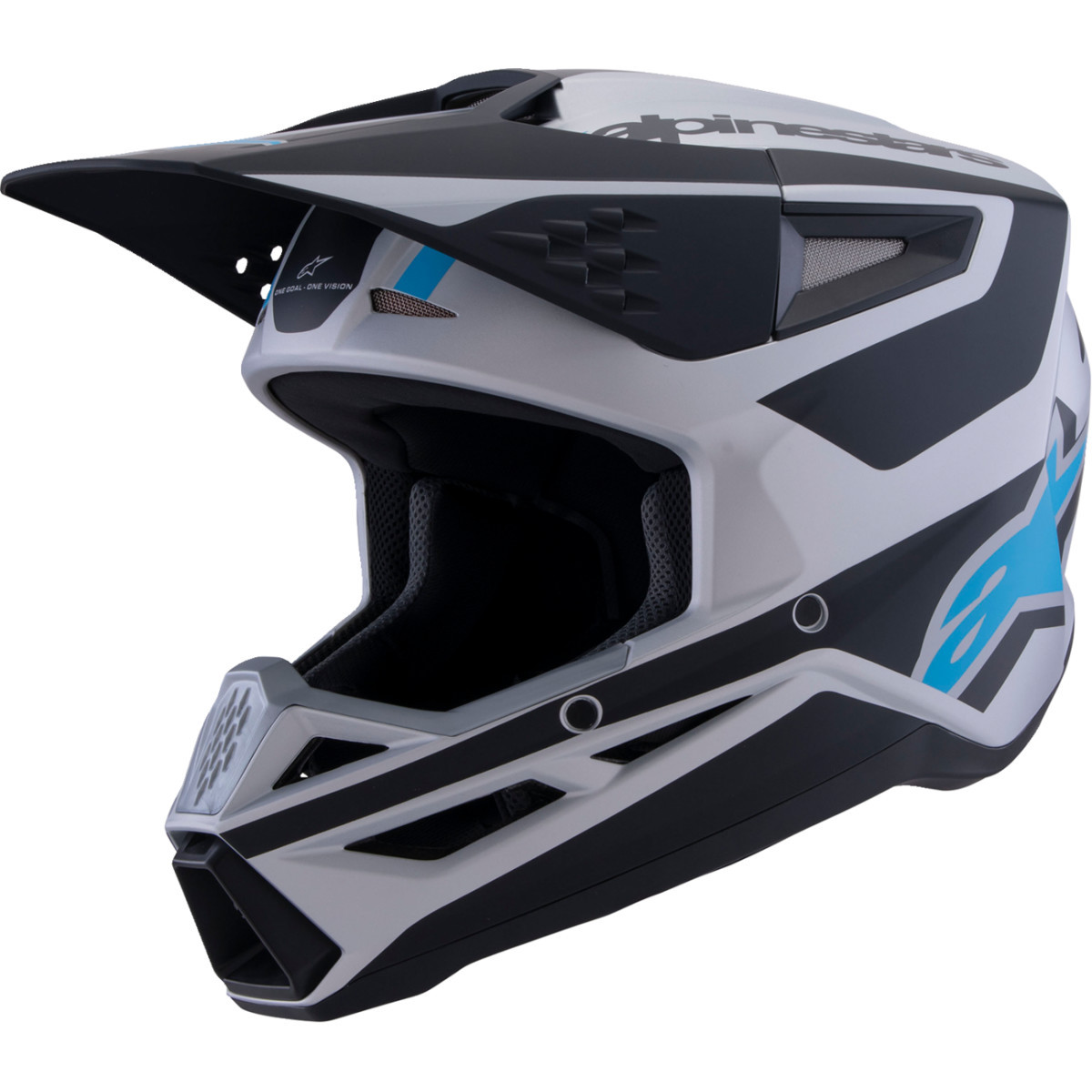 Alpinestars #8301026-1949-XXL - SM3 Helmet - Heat - Matte Silver/Blue/Black - 2XL