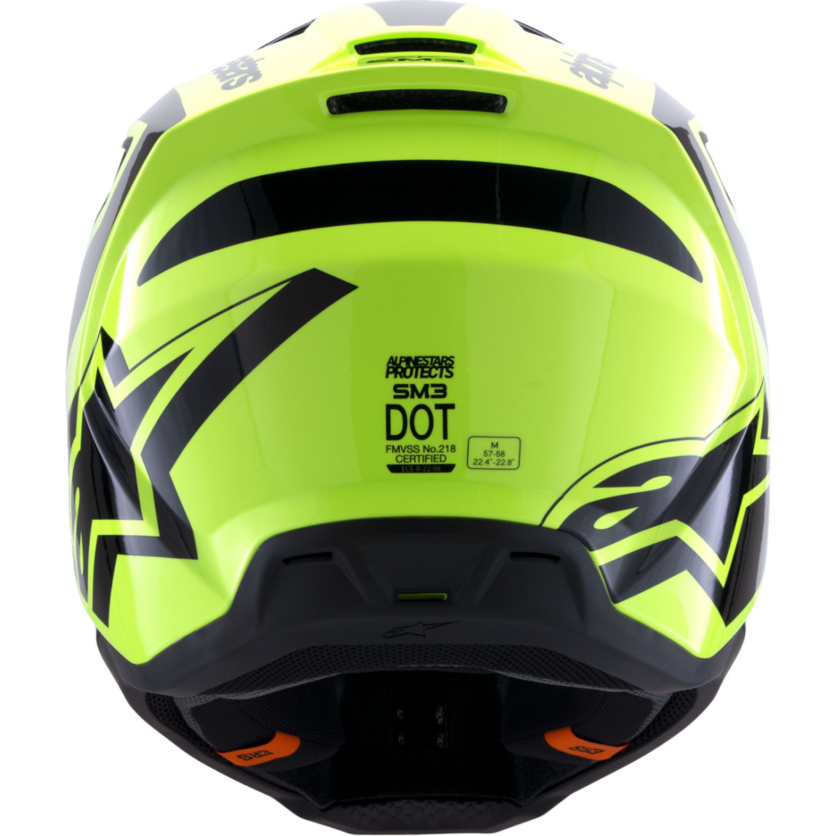 Alpinestars #8301026-5011-XS - SM3 Helmet - Heat - Gloss Yellow Fluo/Black - XS