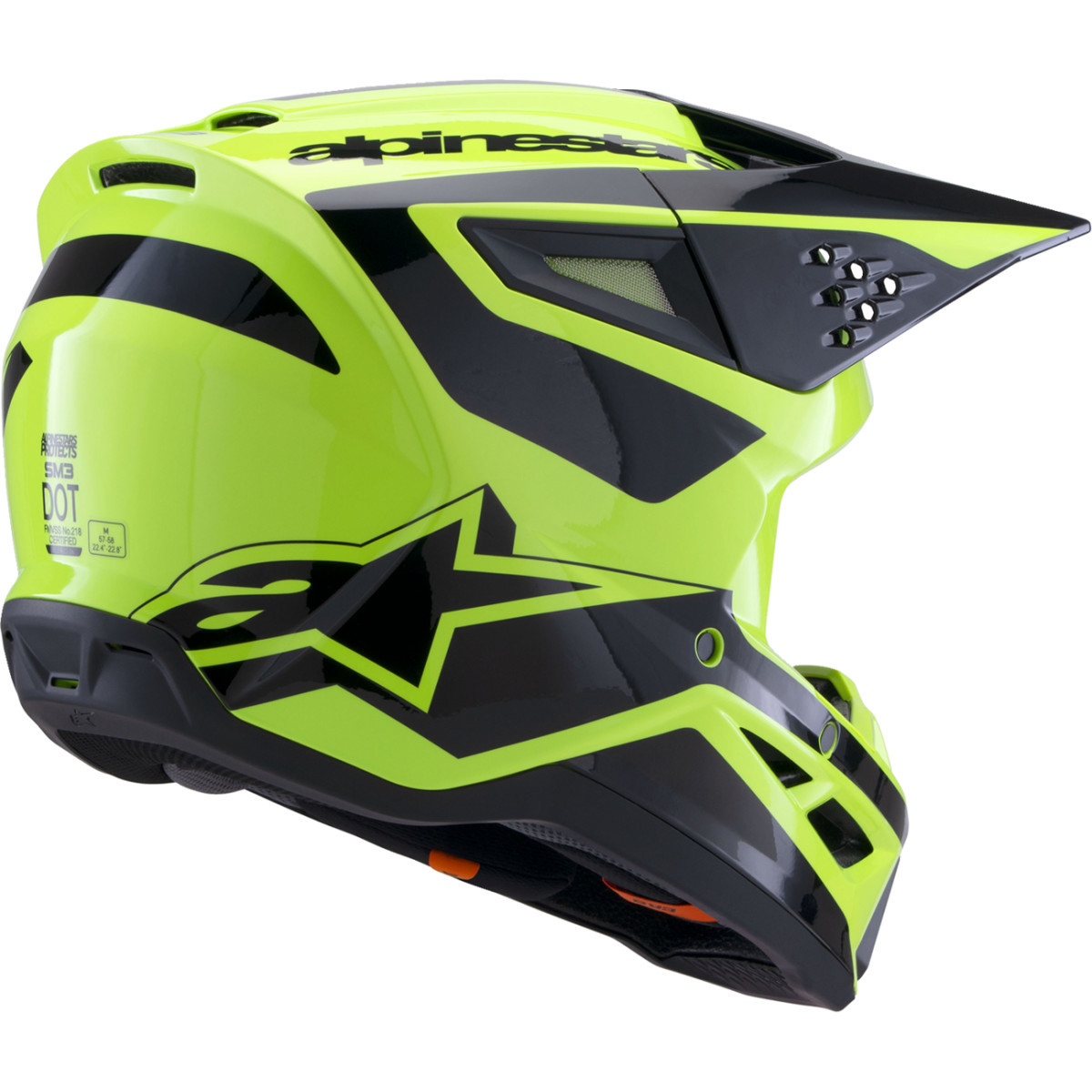 Alpinestars #8301026-5011-XL - SM3 Helmet - Heat - Gloss Yellow Fluo/Black - XL