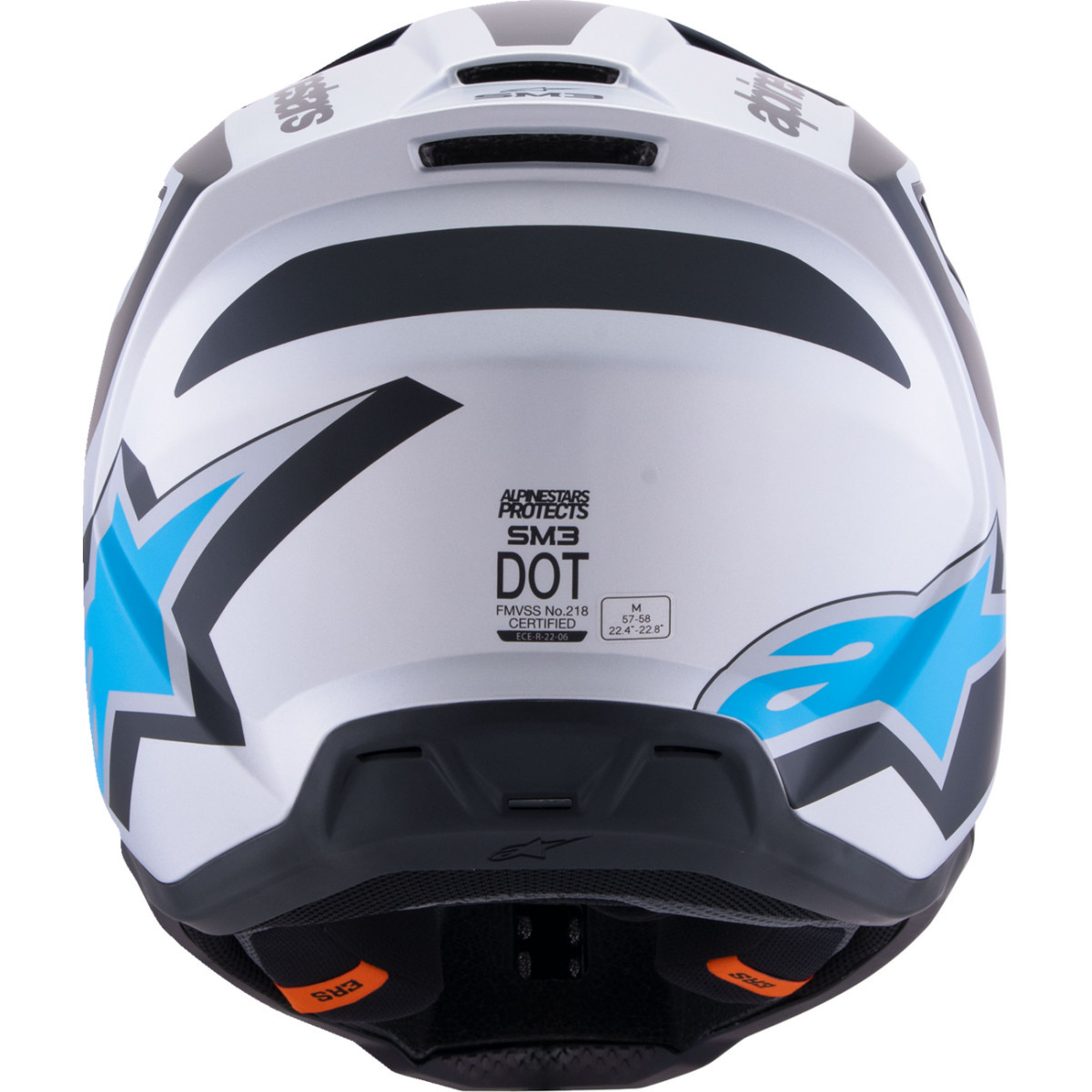 Alpinestars #8301026-1949-XL - SM3 Helmet - Heat - Matte Silver/Blue/Black - XL