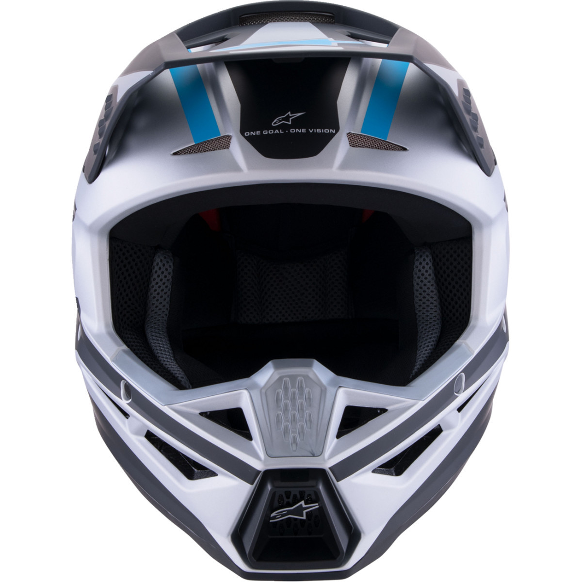 Alpinestars #8301026-1949-XL - SM3 Helmet - Heat - Matte Silver/Blue/Black - XL