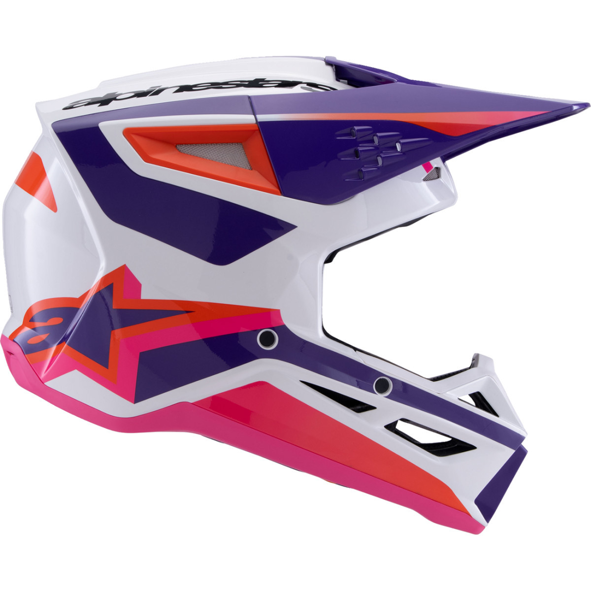 Alpinestars #8301026-2052-XL - SM3 Helmet - Heat - Gloss White/Purple/Pink - XL