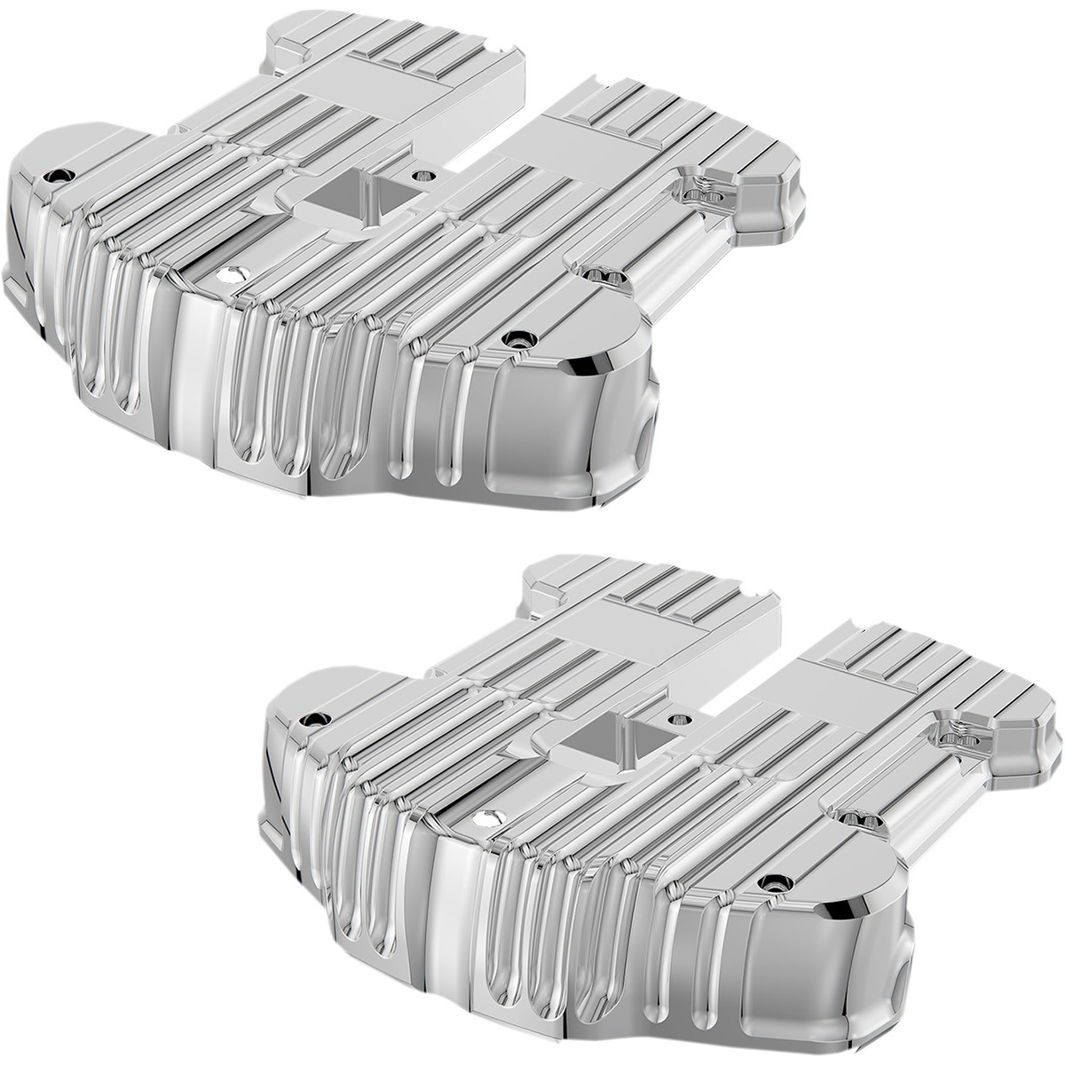 Rough Crafts #RC-610-001 - Rocker Box Covers - Chrome - Grooved
