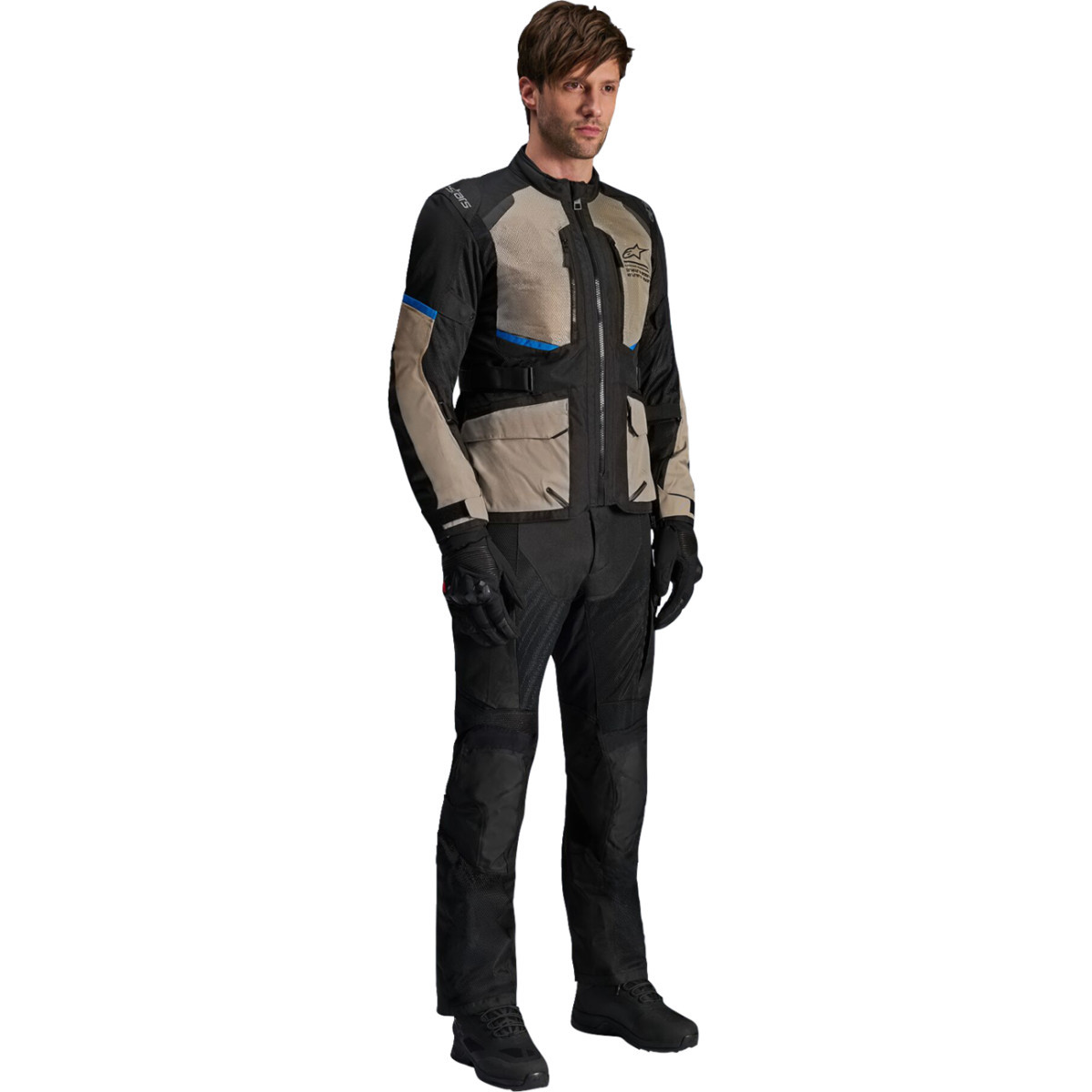 Alpinestars #3207924-1479-4XL - Andes Air Drystar® Jacket - Black/Laurel Gray/Bright Blue - 4XL