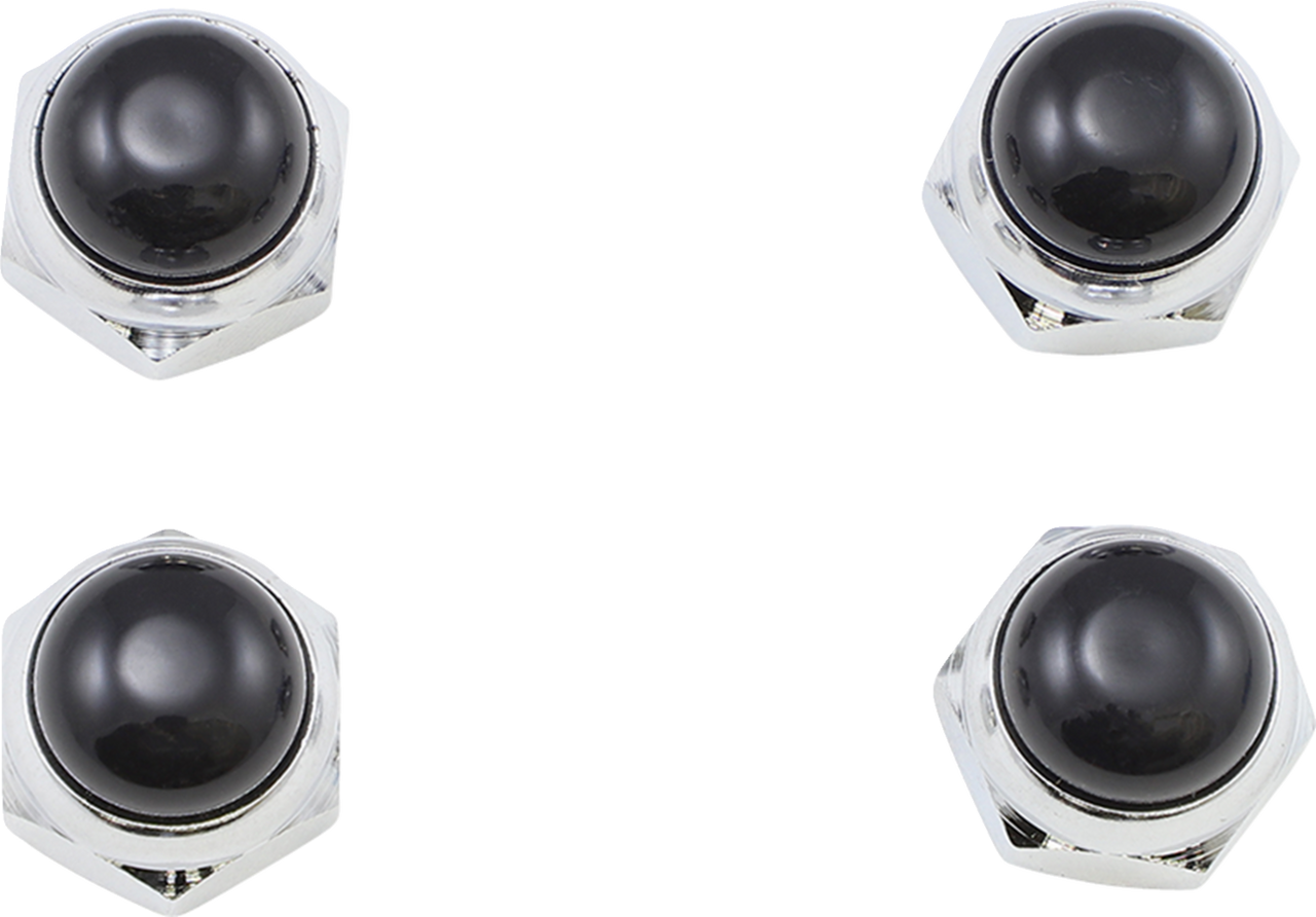 Nut Rocker Shaft - Black/Chrome - 4 Pack