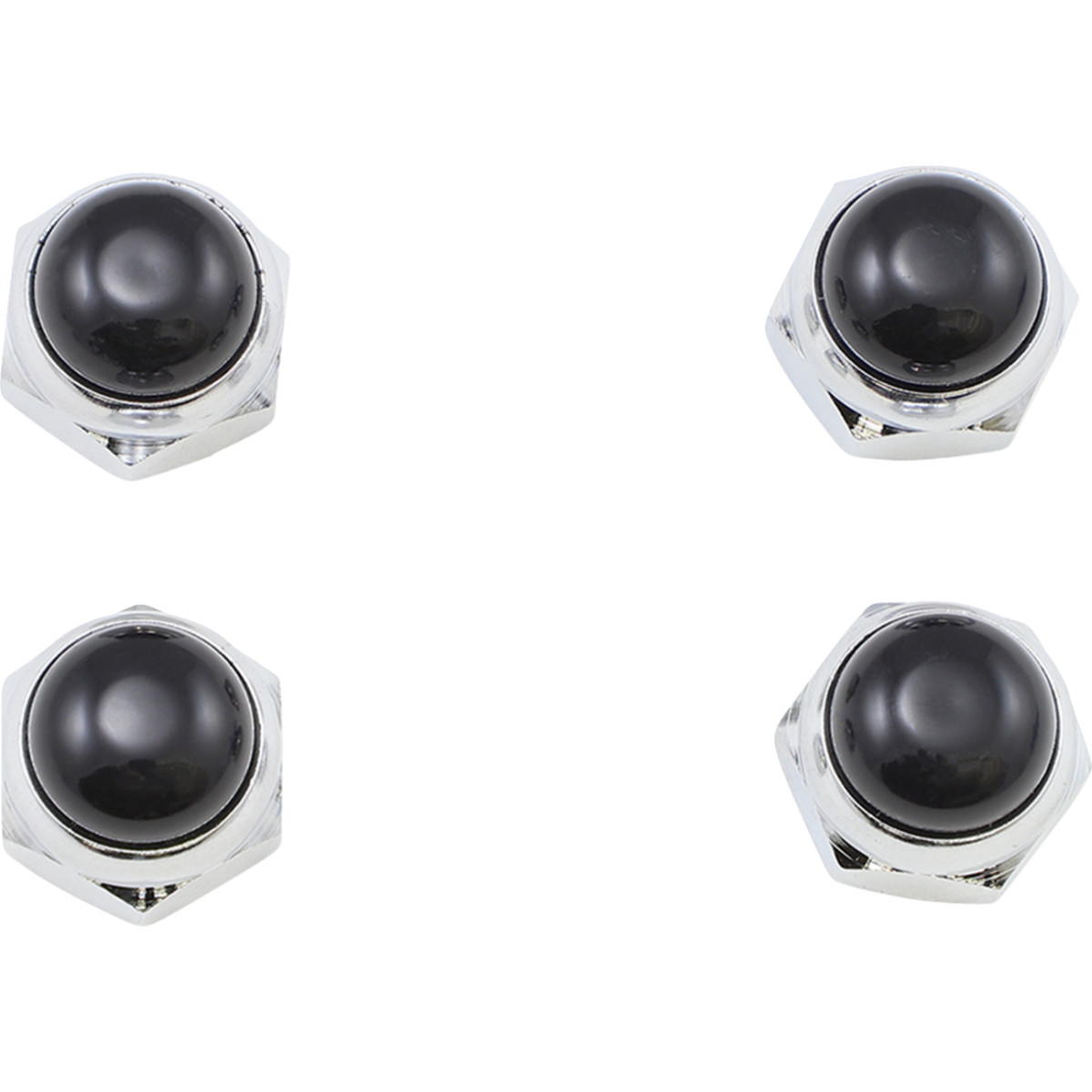 Eastern Motorcycle Parts #V-13-245 - Rocker Shaft Nuts - Cad-Plated with Black Ends and Seals - Shovelhead | XL