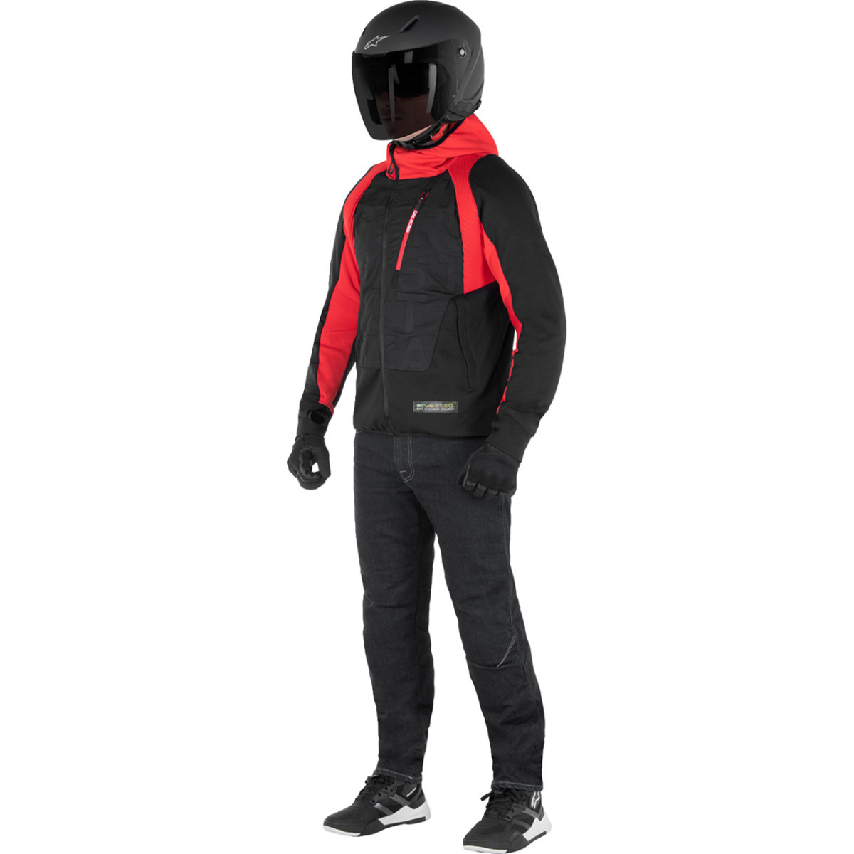 Alpinestars #4201824-1463-S - MSE Hybrid Hooded Jacket - Black/Red - Small
