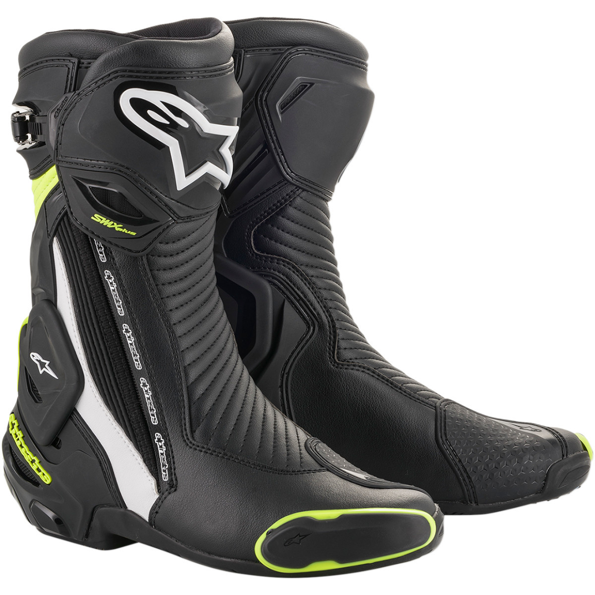 Alpinestars #2221019-125-47 - SMX Plus Boots - Black/White/Yellow Fluorescent - US 12 / EU 47