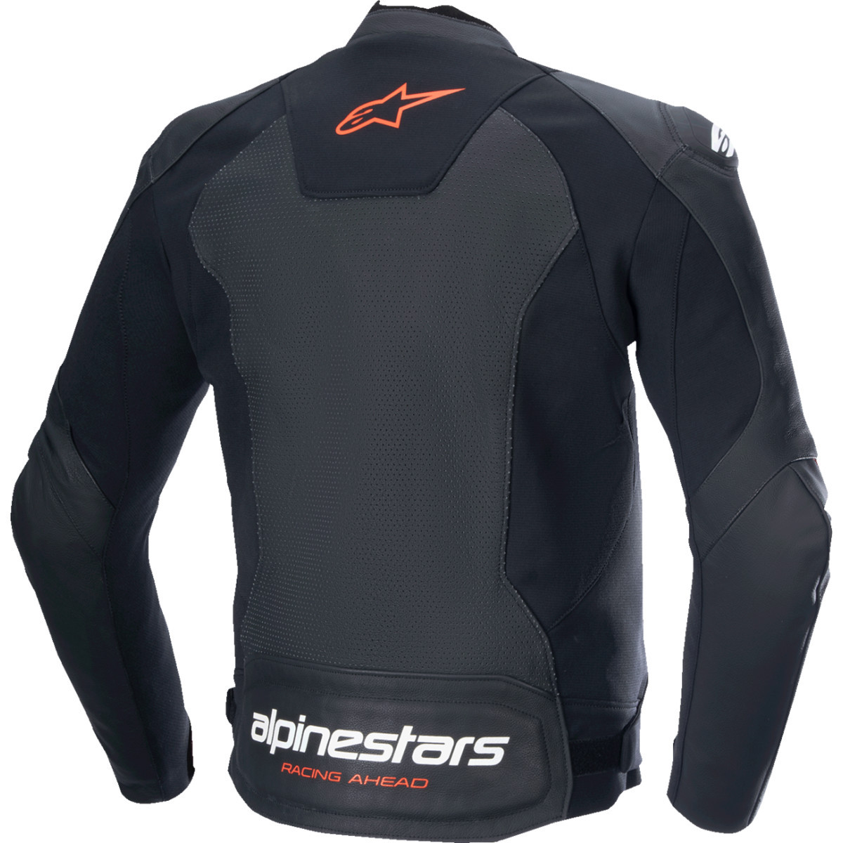 Alpinestars #3103625-1030-52 - Faster v3 Airflow Leather Jacket - Black/Red Fluo - US 42 / EU 52
