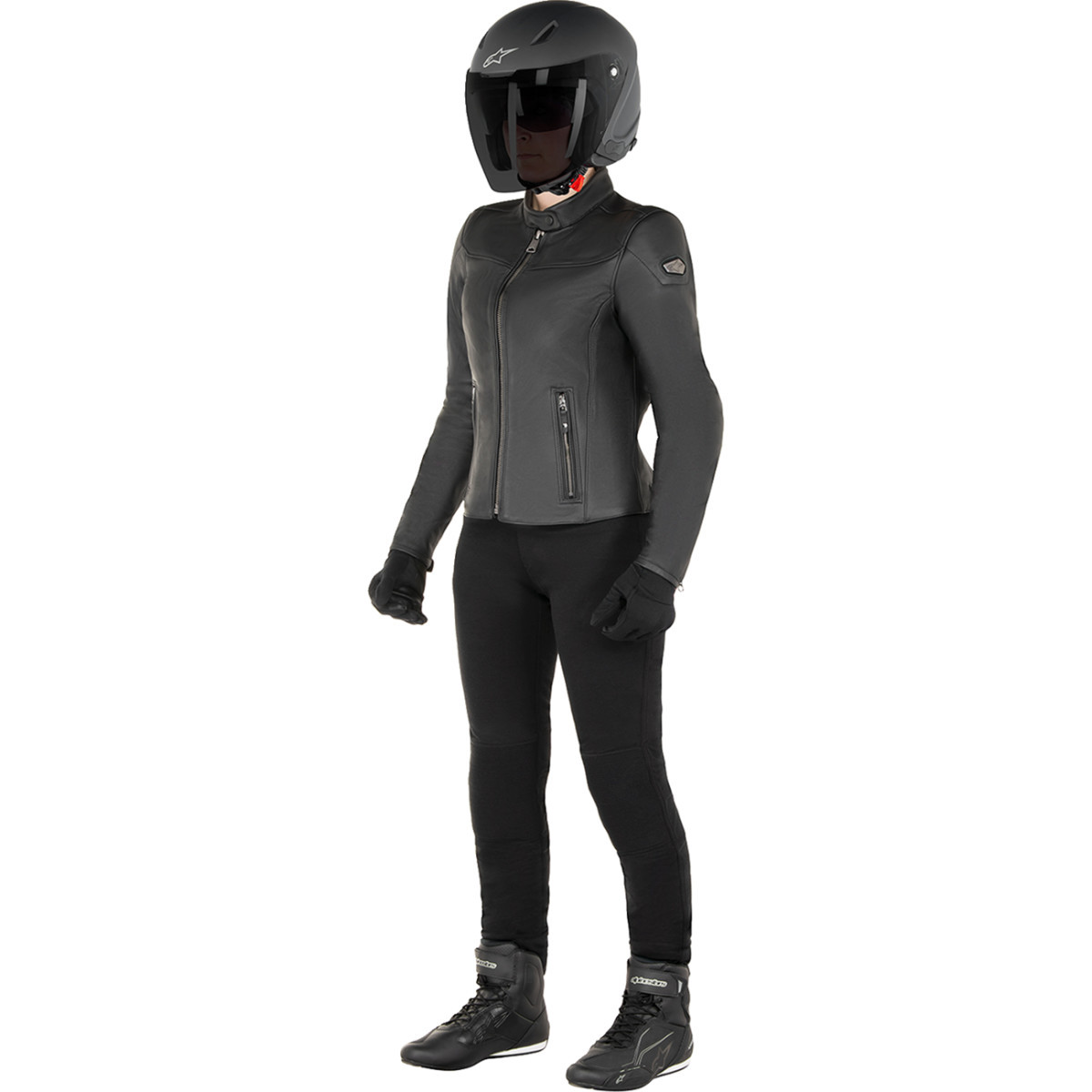 Alpinestars #3113824-1100-XL - Stella Tory Leather Jacket - Black - XL