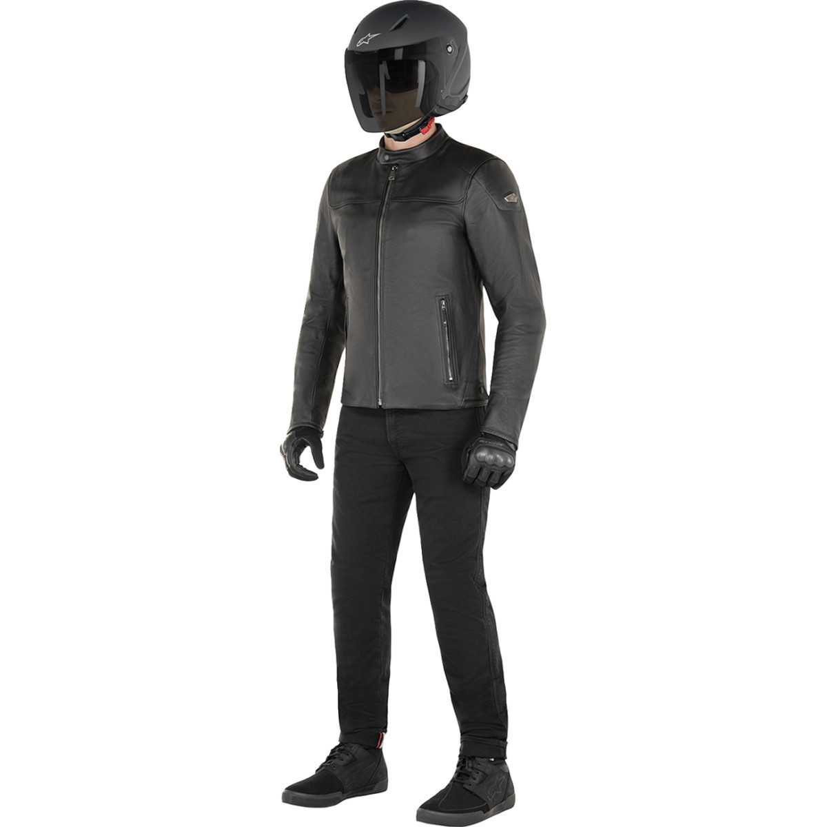 Alpinestars #3103824-1100-S - Blacktrack Leather Jacket - Black - Small