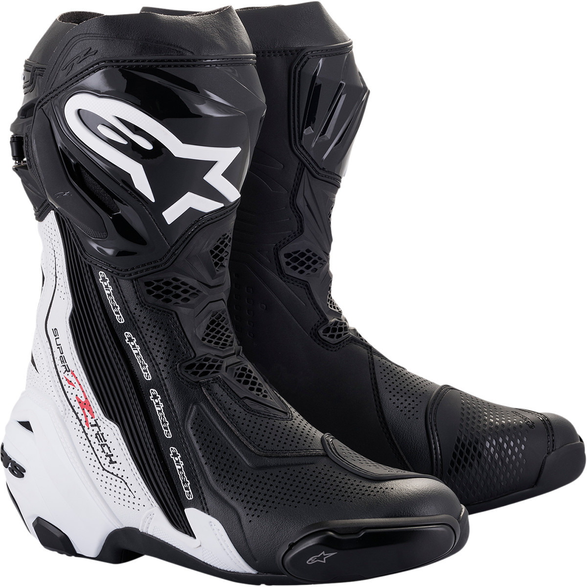 Alpinestars #2220121-12-42 - Supertech R Vented Boots - Black/White - US 8 / EU 42