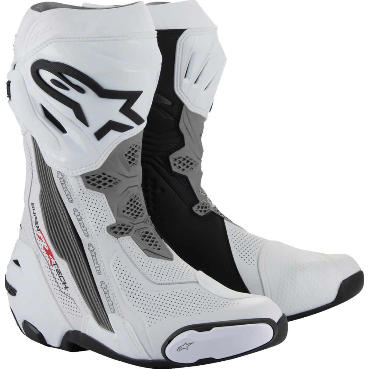 Alpinestars #2220121-2024-41 - Supertech R Vented Boots - White/Gray/Black - US 7.5 / EU 41