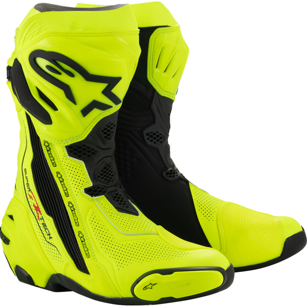 Alpinestars #2220121-551-44 - Supertech R Vented Boots - Fluorescent Yellow/Black - US 9.5 / EU 44