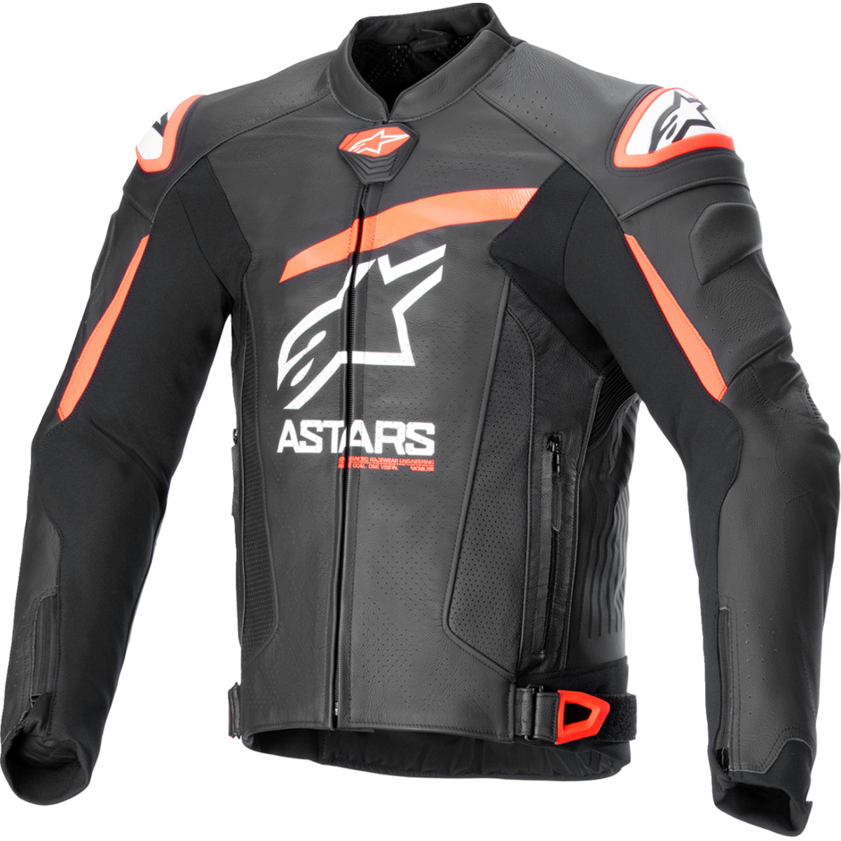 Alpinestars #3100624-1321-56 - GP Plus R v4 Airflow Leather Jacket - Black/Red Fluo/White - US 46 / EU 56